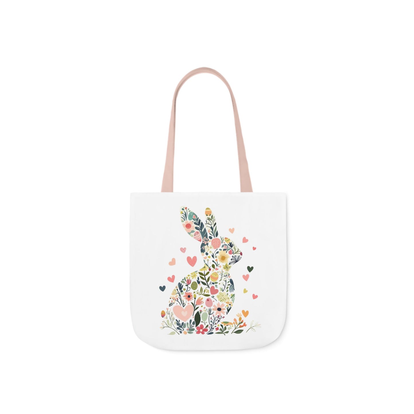 Floral Bunny Canvas Tote Bag