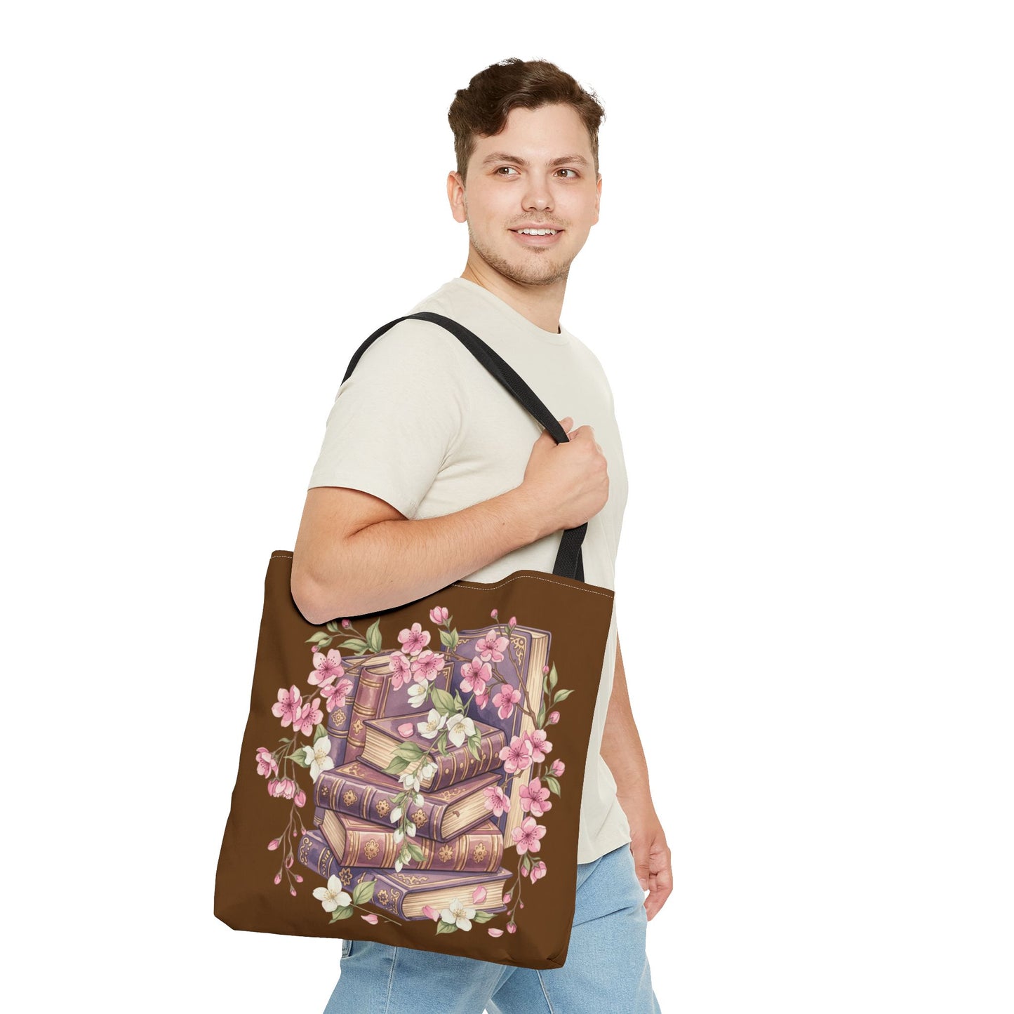 Wildflower Book Tote — Floral Print Library Tote