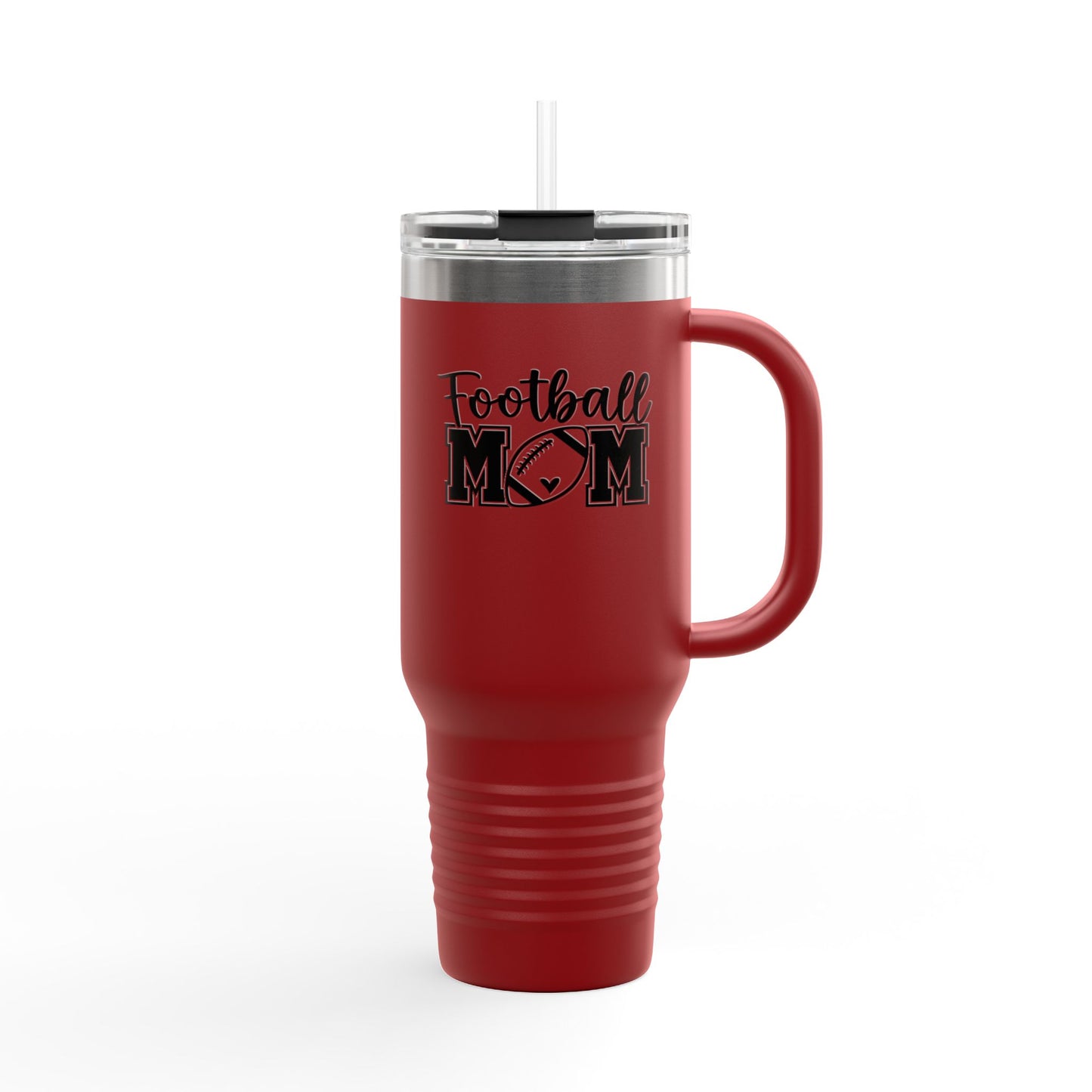 Football Mom Insulated Travel Mug 40oz – Cool-Handled Stainless Tumbler for Game Days