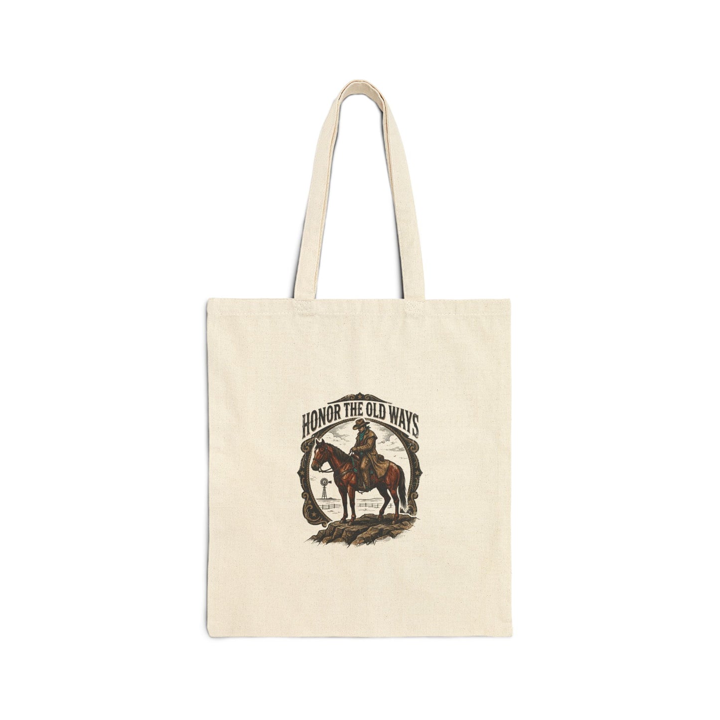 Honor the Old Ways Tote | Western cowboy Americana, vintage frontier