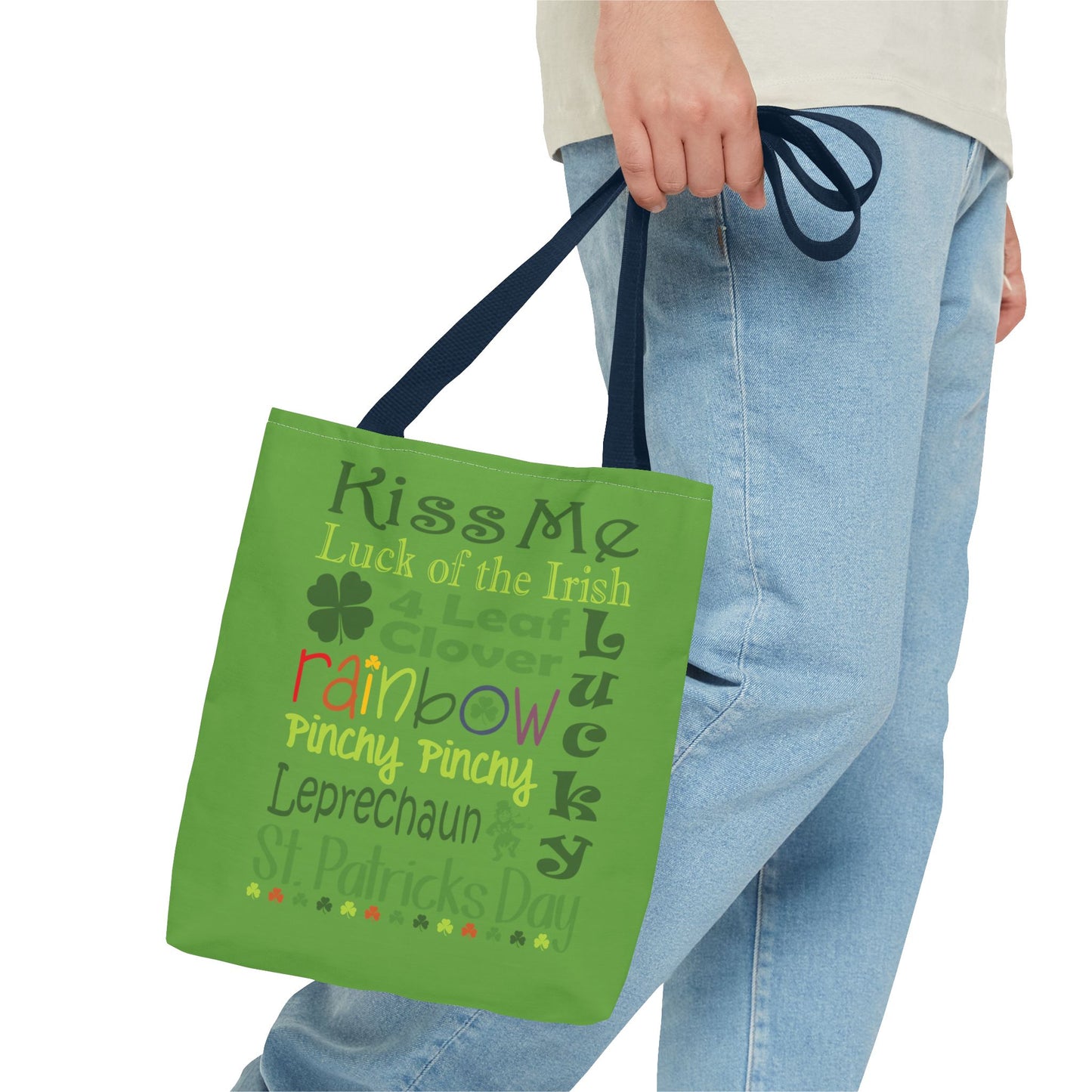 St. Patrick's Word Riot Green Tote Bag — Bold Typographic Holiday Tote - 3 Sizes