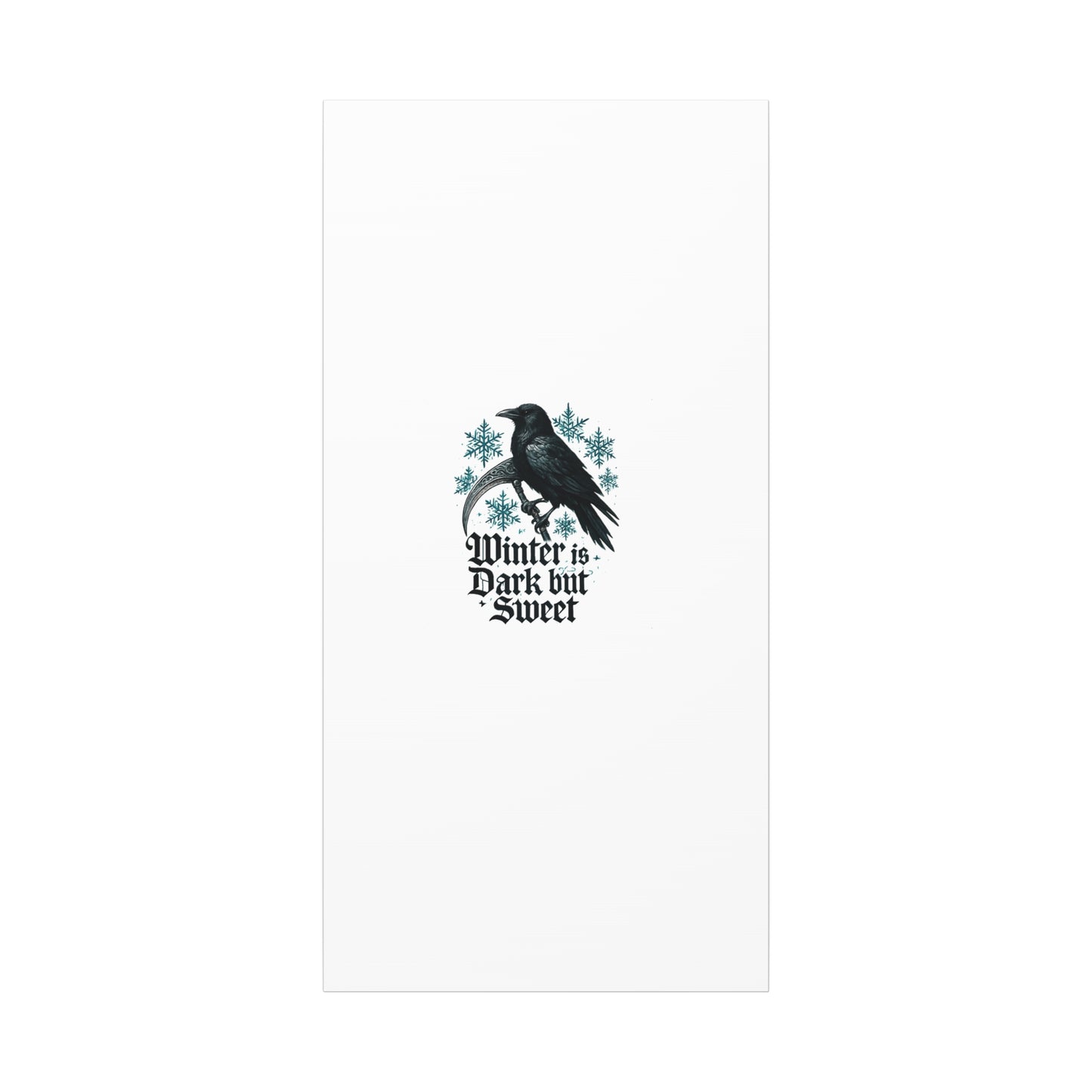 Raven Winter Canvas Art — “Winter is Dark but Sweet” Stretched Matte Print