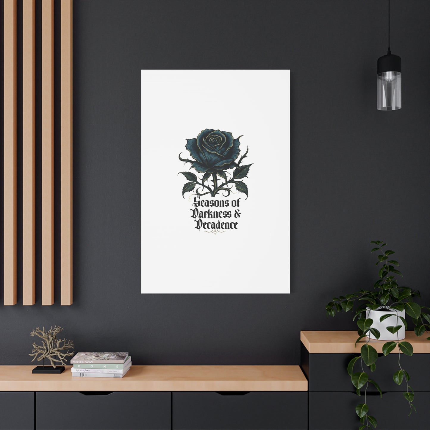 Canvas Wall Art — Gothic Blue Rose "Seasons of Darkness & Decadence"
