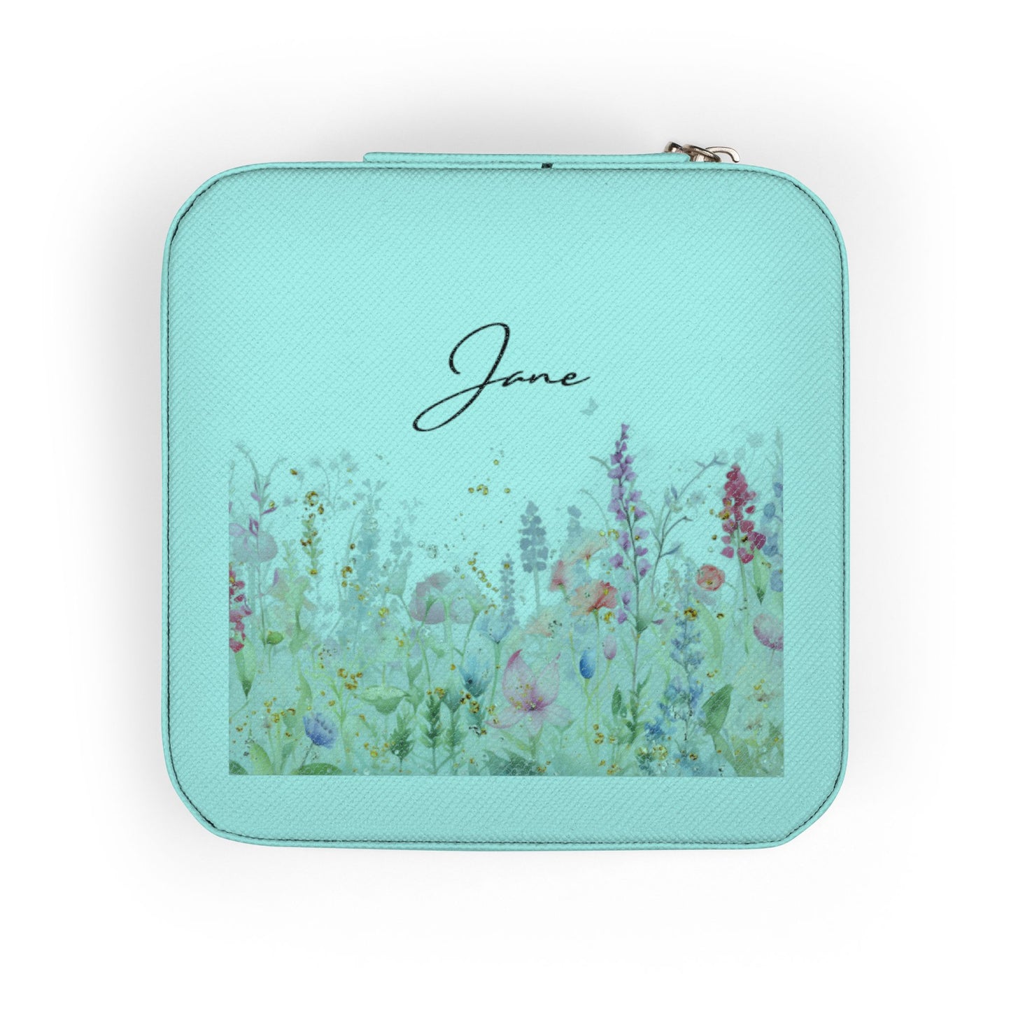 Floral Petite Jewelry Travel Case — Compact Organizer for Rings, Earrings & Necklaces