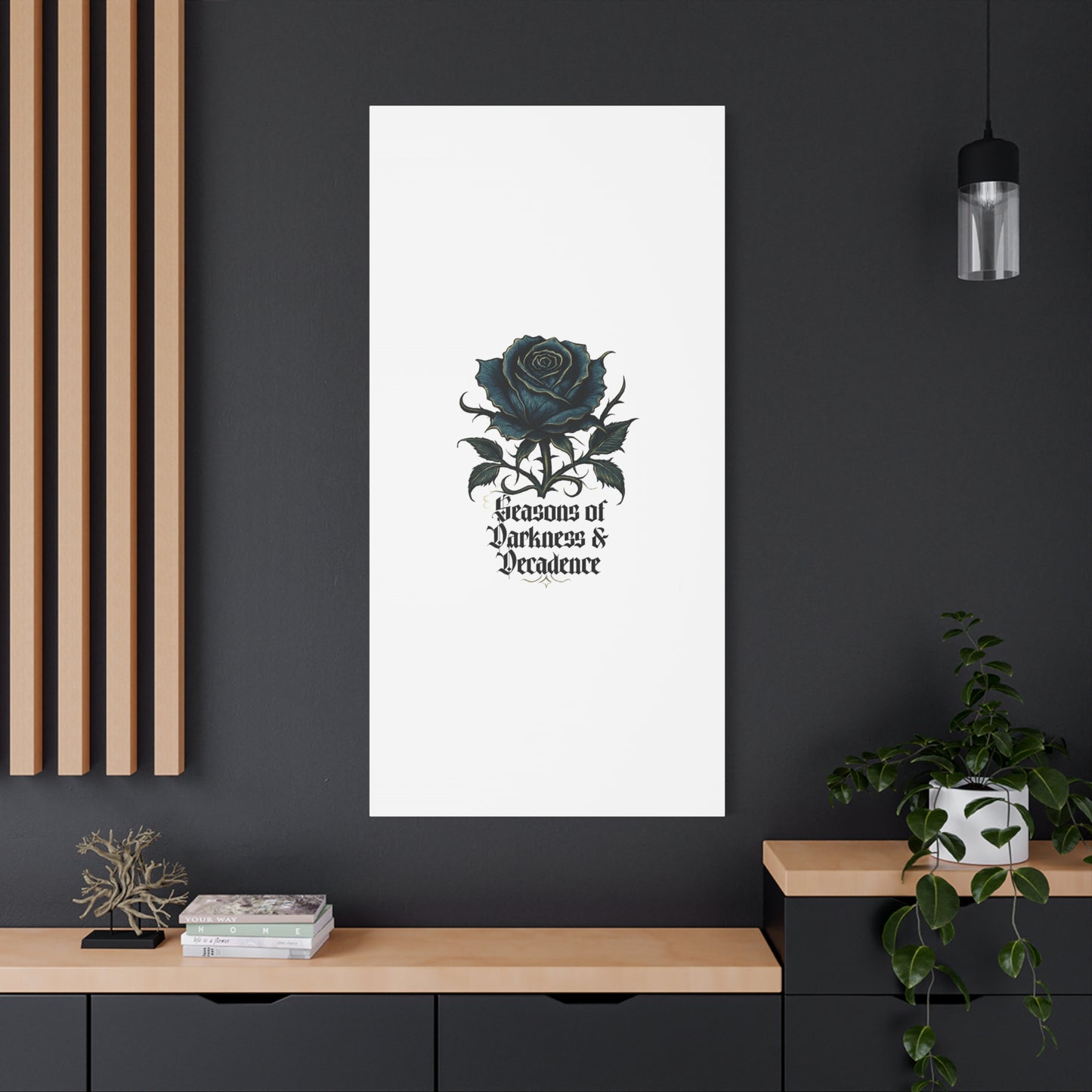 Canvas Wall Art — Gothic Blue Rose "Seasons of Darkness & Decadence"