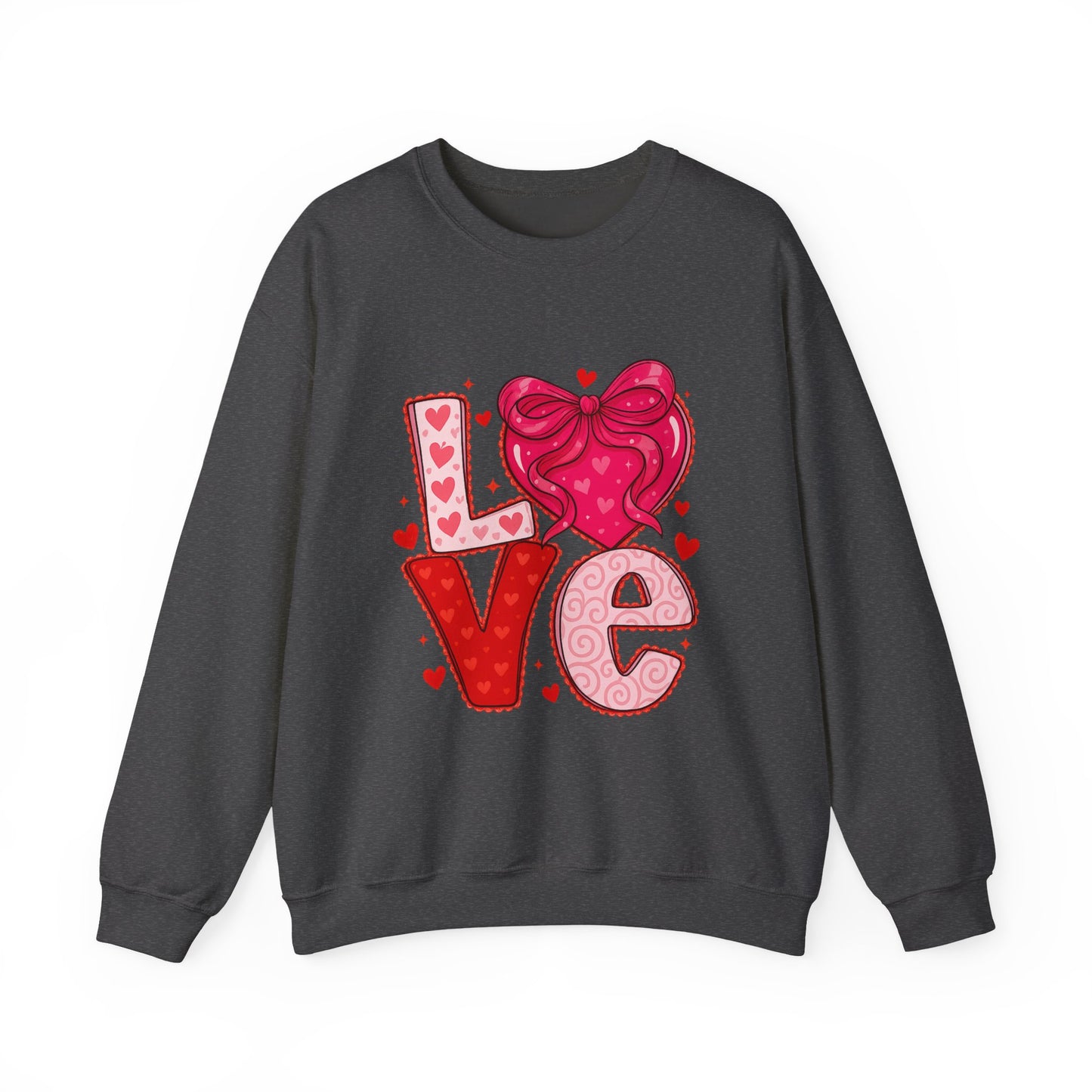 Coquette Love Crewneck Sweatshirt — Feminine Heart Graphic Crewneck