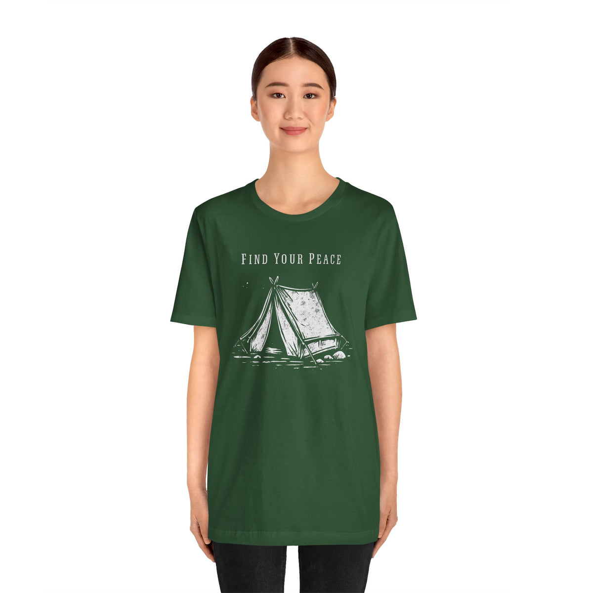 Find Your Peace Tent Camping Graphic Unisex Tee