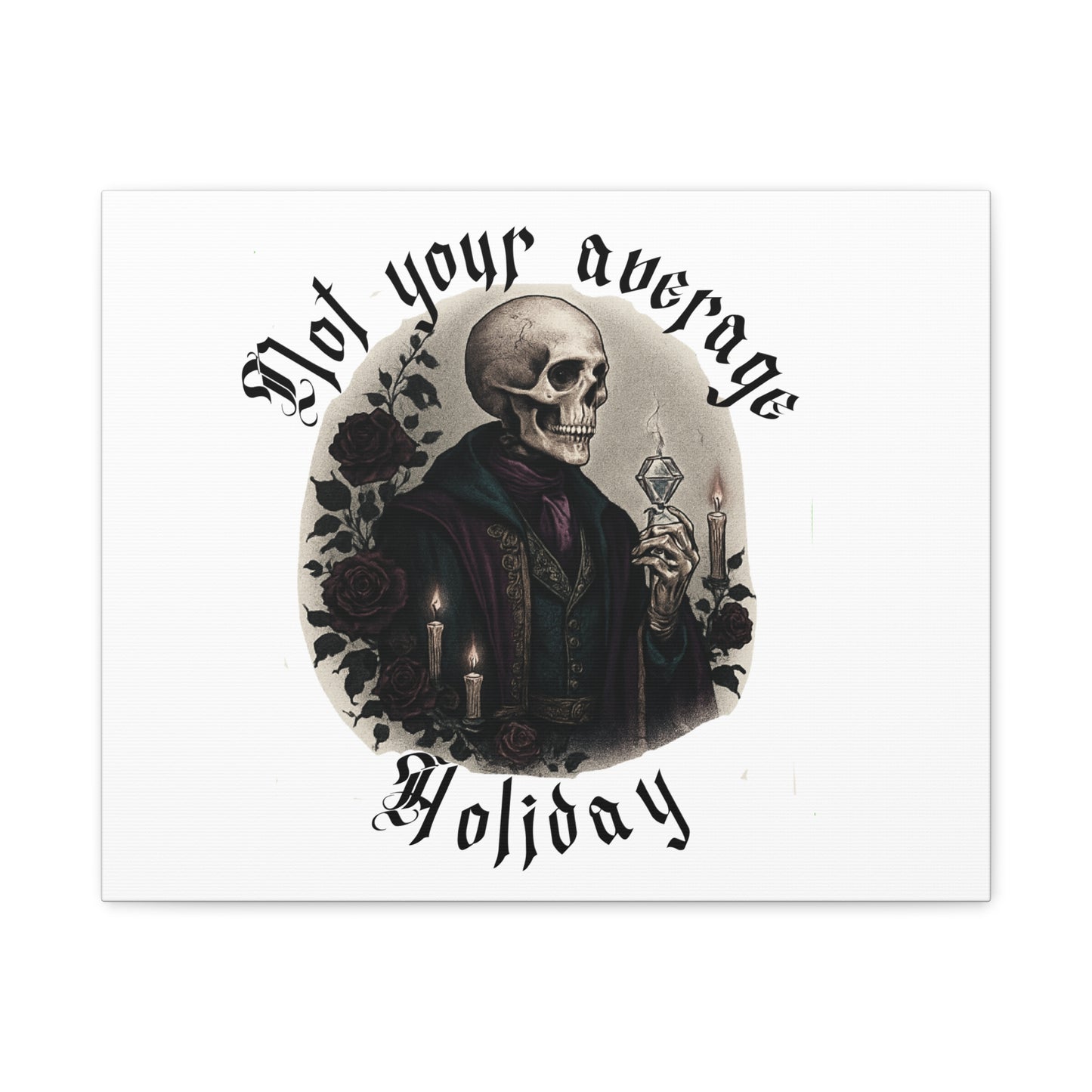 Skull Portrait Canvas Print — "Not Your Average Holiday" Gothic Wall Art