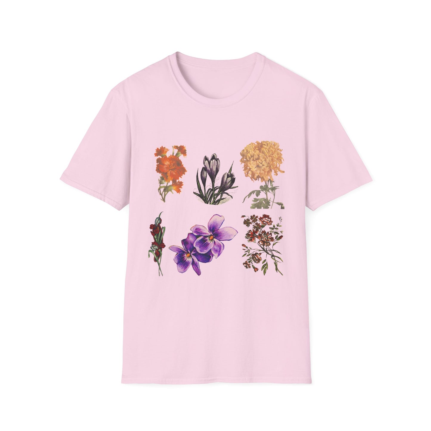 Floral Collage Tee — Vintage Botanical Flowers T-Shirt