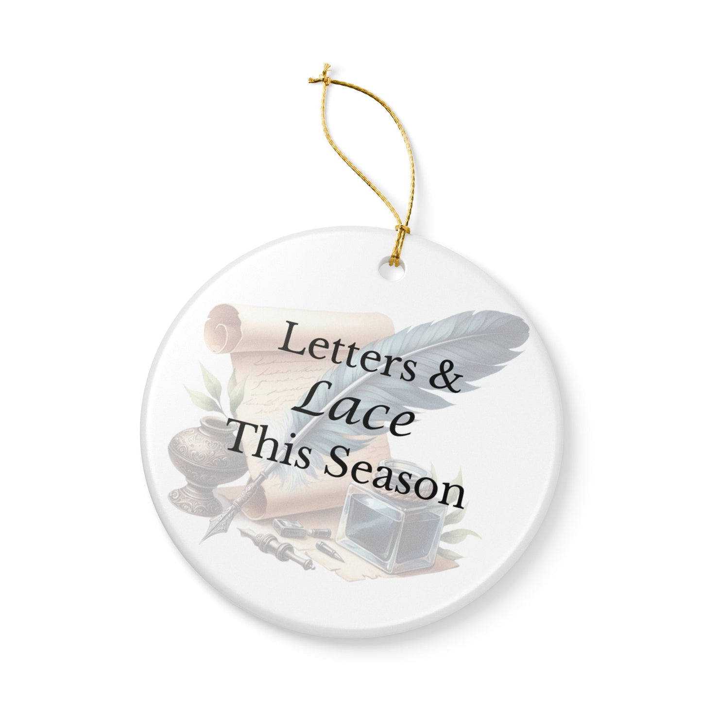 Ceramic Ornament Regency Letters & Lace