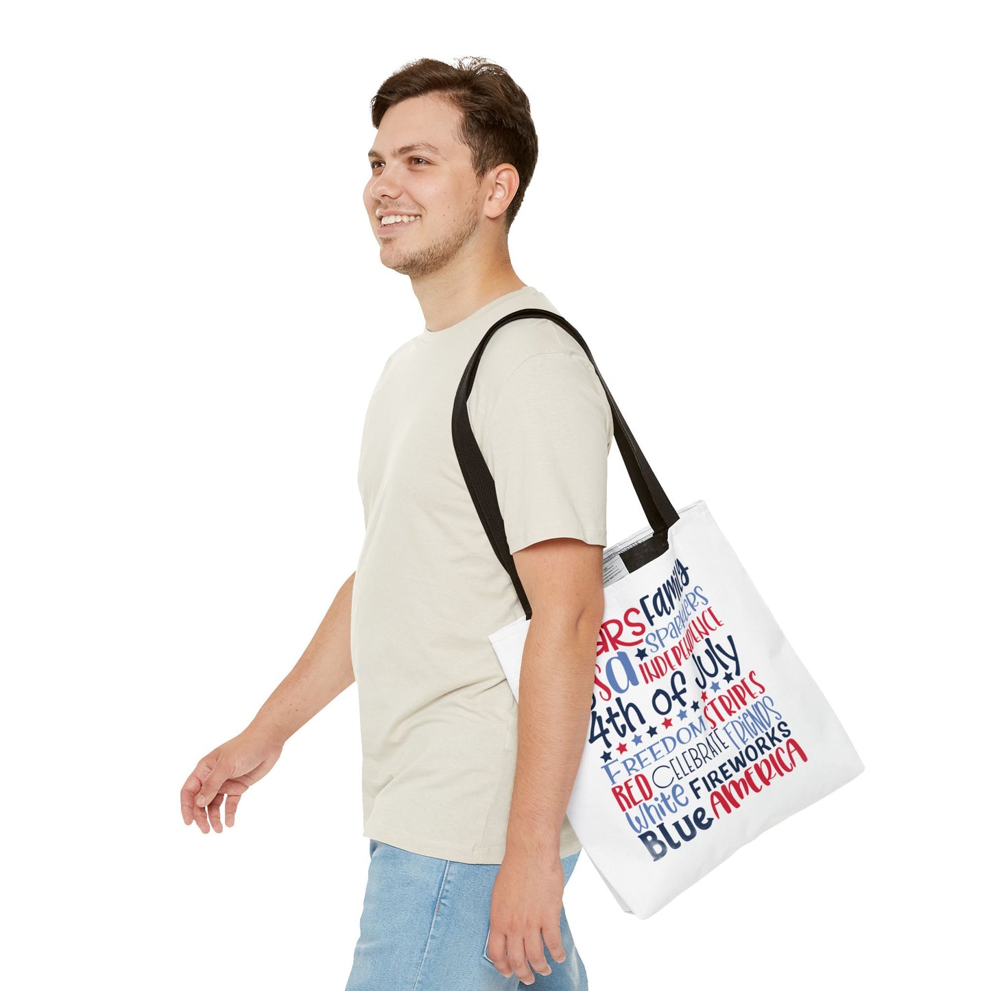4th of July Tote Bag - USA Patriotic Stars & Stripes Independence Day Tote