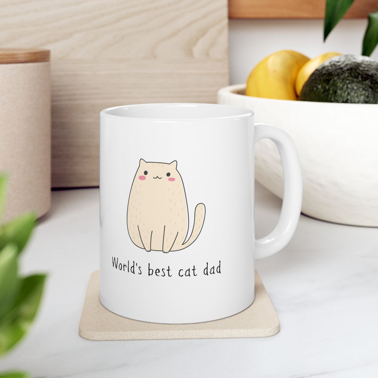 Cat Dad Coffee Mug (11oz & 15oz) - World's Best Cat Dad Design