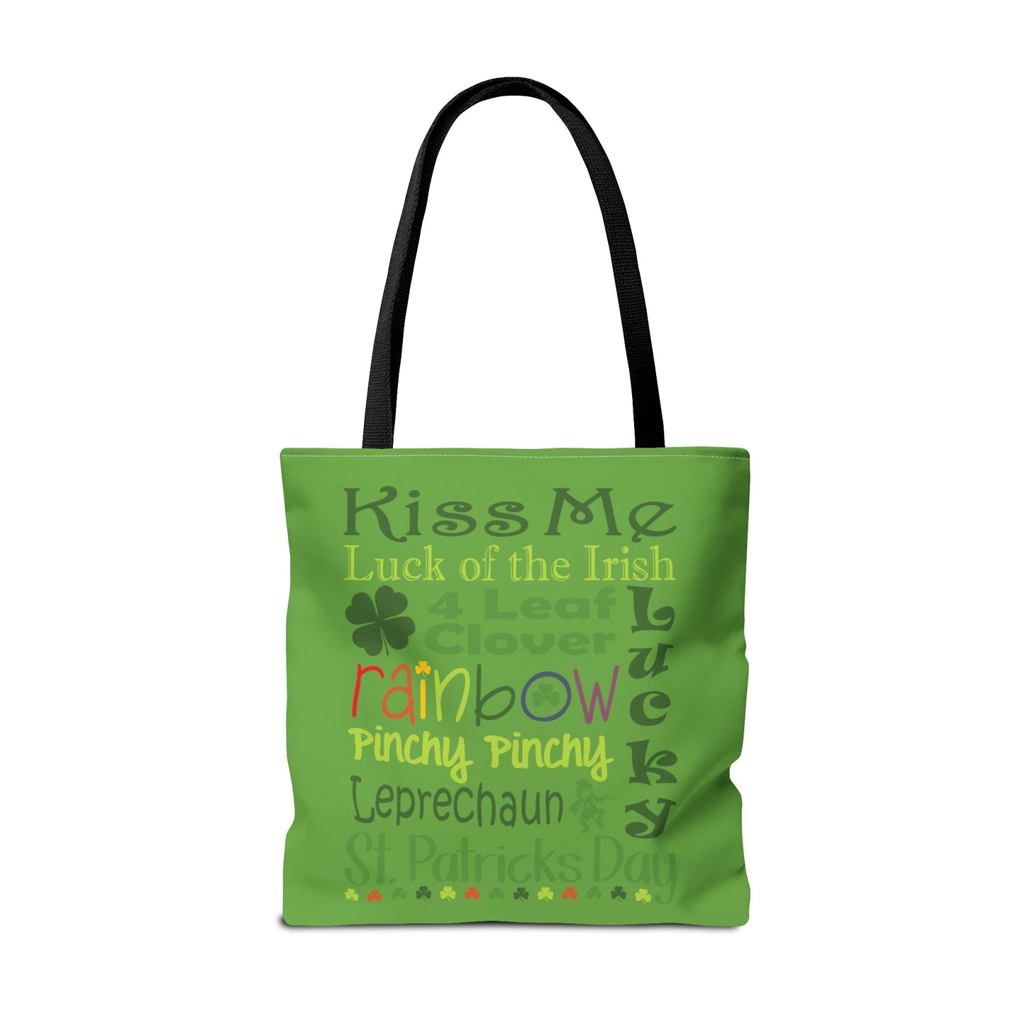St. Patrick's Word Riot Green Tote Bag — Bold Typographic Holiday Tote - 3 Sizes