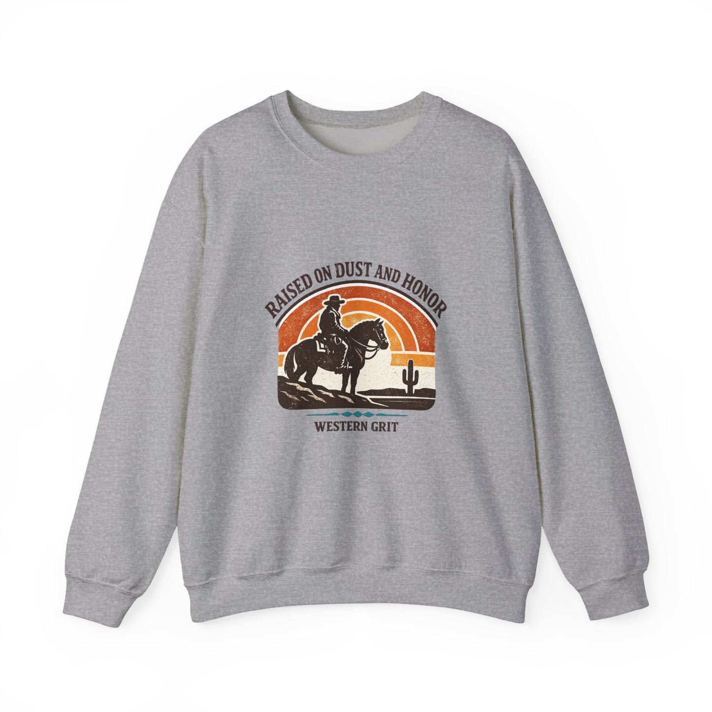 Raised on Dust and Honor Crewneck Sweatshirt | Western, Cowboy, Vintage Americana