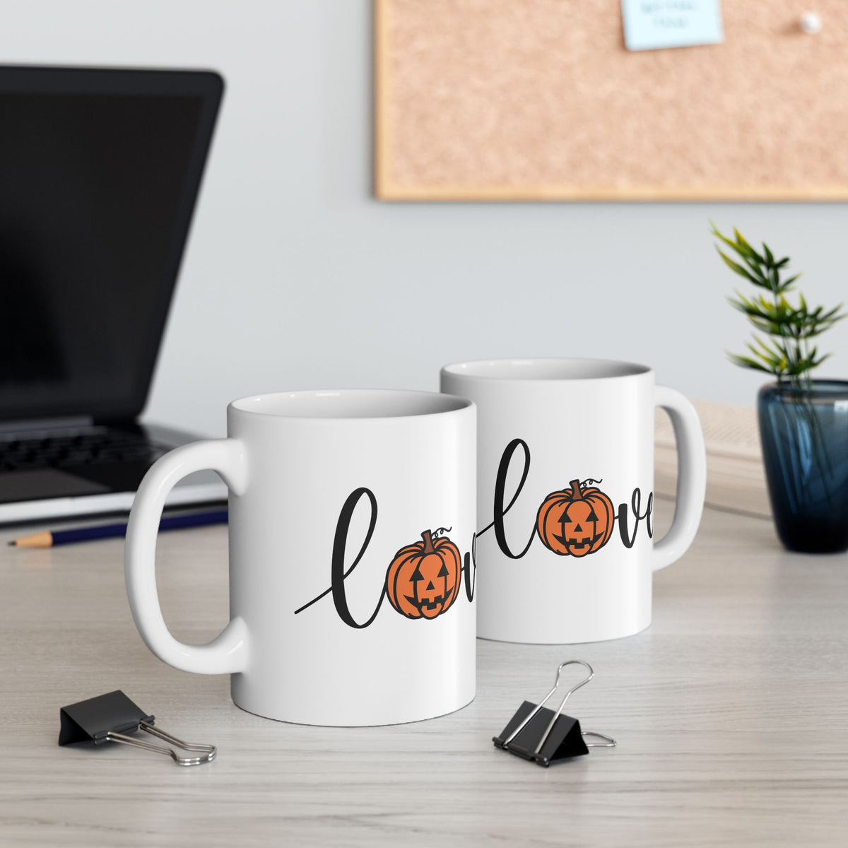 Love Pumpkin Ceramic Mug — Fall Halloween Coffee Cup (11oz & 15oz)