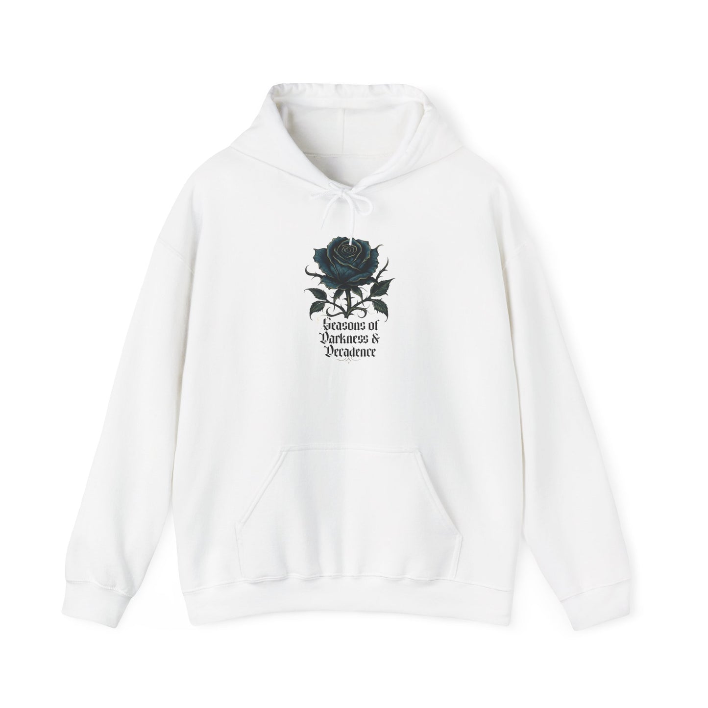 Dark Rose Hoodie — Seasons of Darkness & Decadence Graphic Pullover