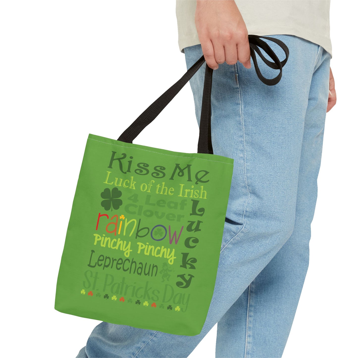 St. Patrick's Word Riot Green Tote Bag — Bold Typographic Holiday Tote - 3 Sizes