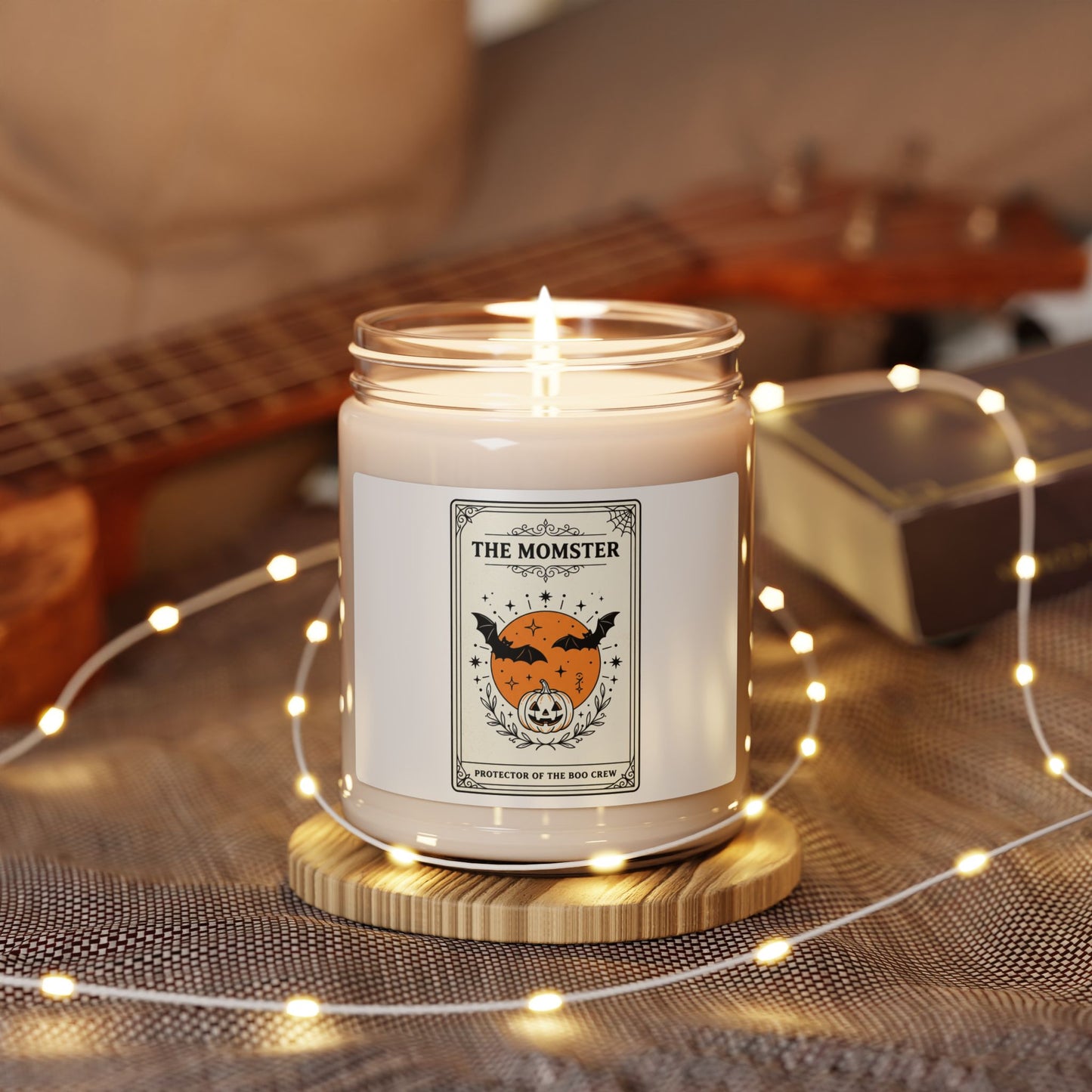 Momster Halloween Candle | Soy Candle, Pumpkin Bat Design