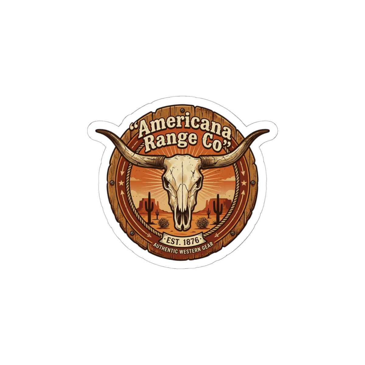 Americana Range Co. Skull Sticker | Western, Vintage Cowboy