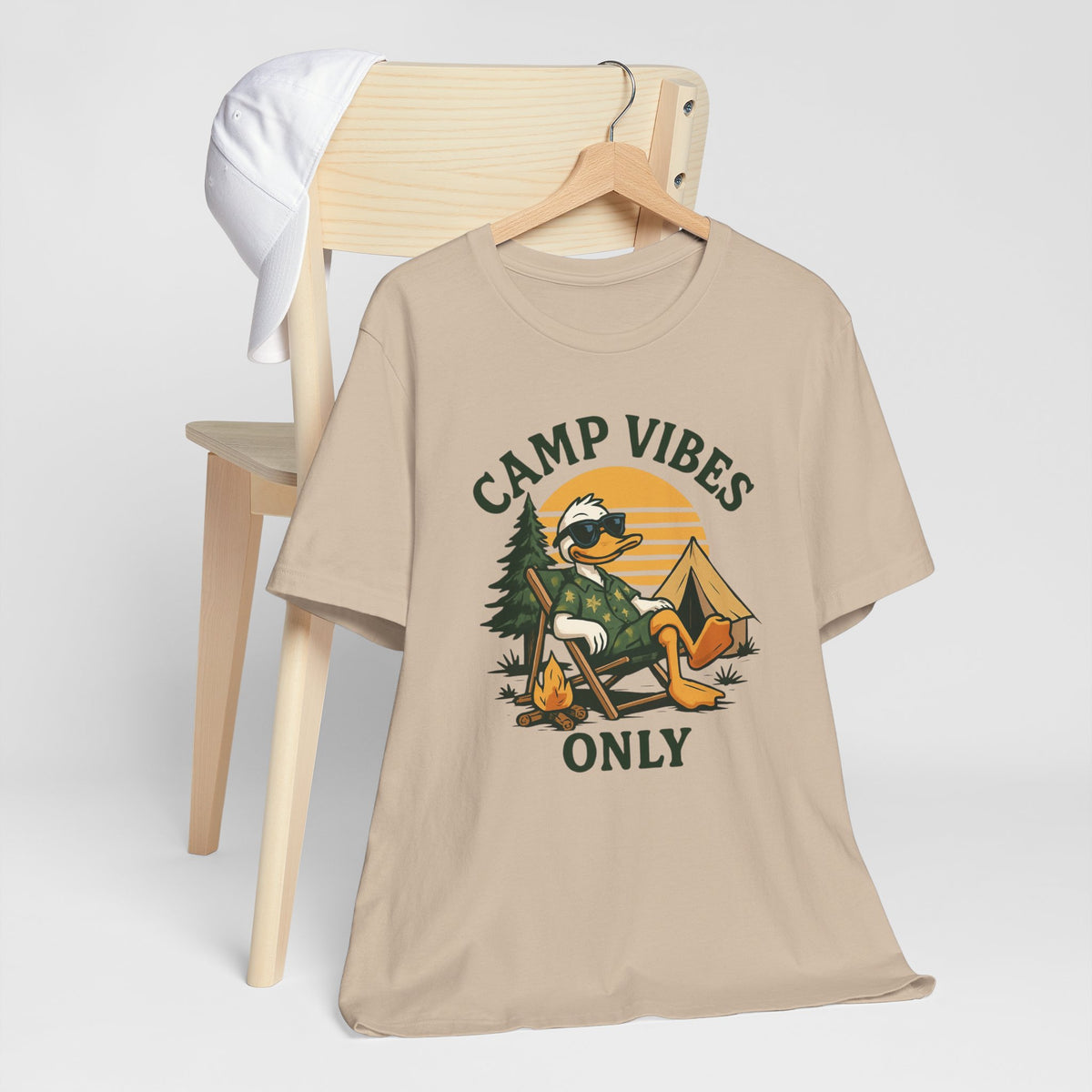 Camp Vibes Only T-Shirt — Retro Camping Duck Graphic Tee