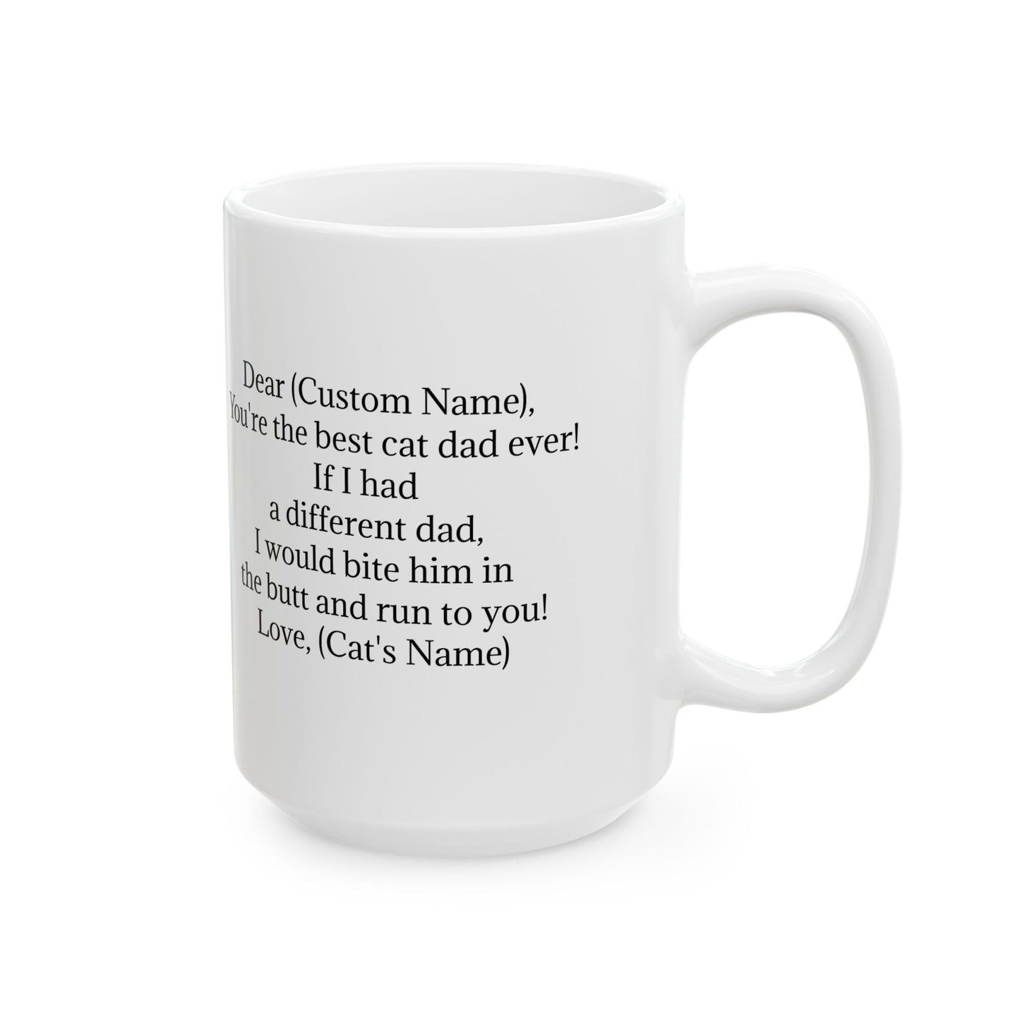 Personalized Ceramic Coffee Mug for Dad - Best Cat Dad Ever Gift