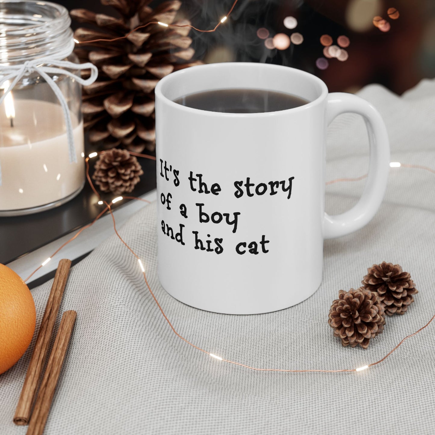 Story of a Boy and His Cat Ceramic Coffee Mug (11oz, 15oz)