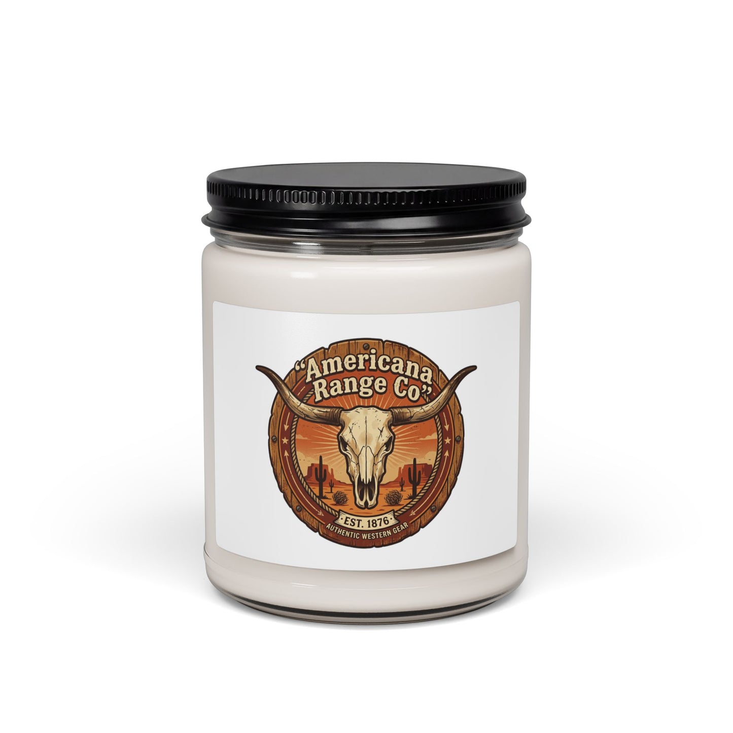 Western Skull Logo Candle | Soy Candle, Frontier Americana Scent