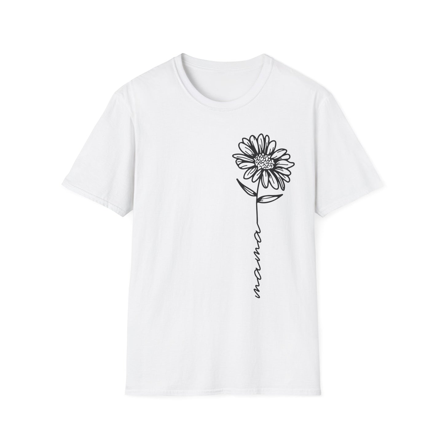 Floral Minimalist Mama Softstyle T-Shirt - Perfect Gift for Mother's Day