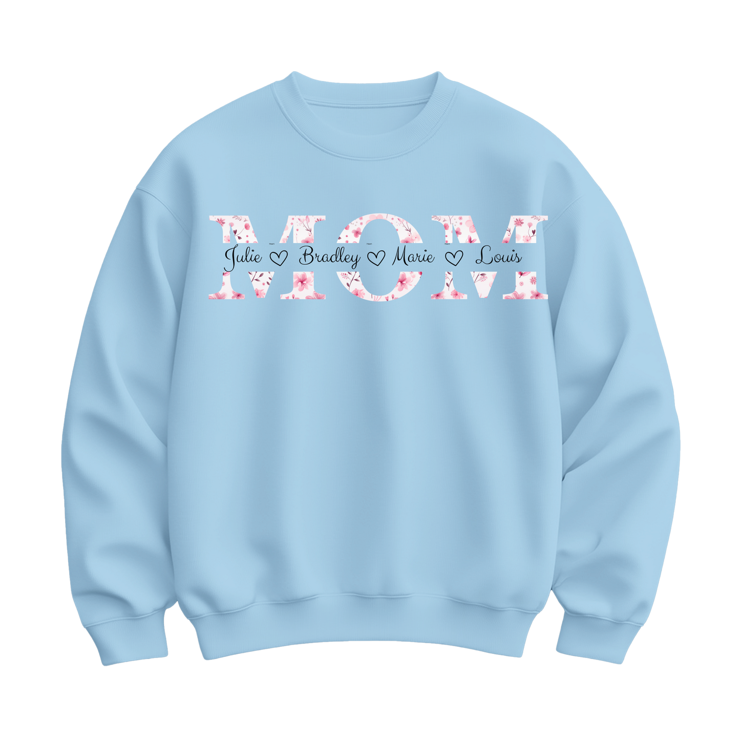 Personalized Mom Sweatshirt with Kids' Names, Custom Cozy Pullover for Mother's Day Gift