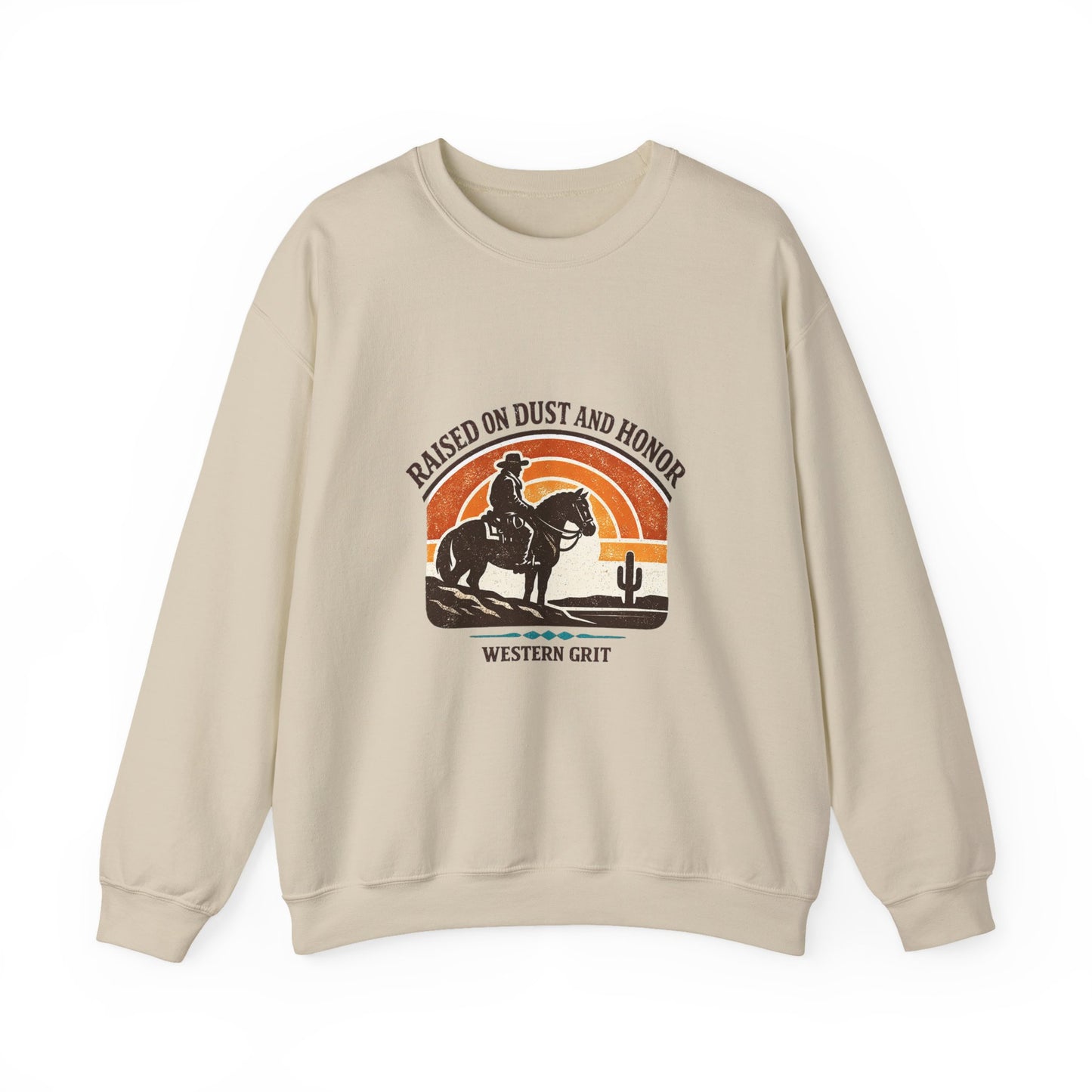 Raised on Dust and Honor Crewneck Sweatshirt | Western, Cowboy, Vintage Americana