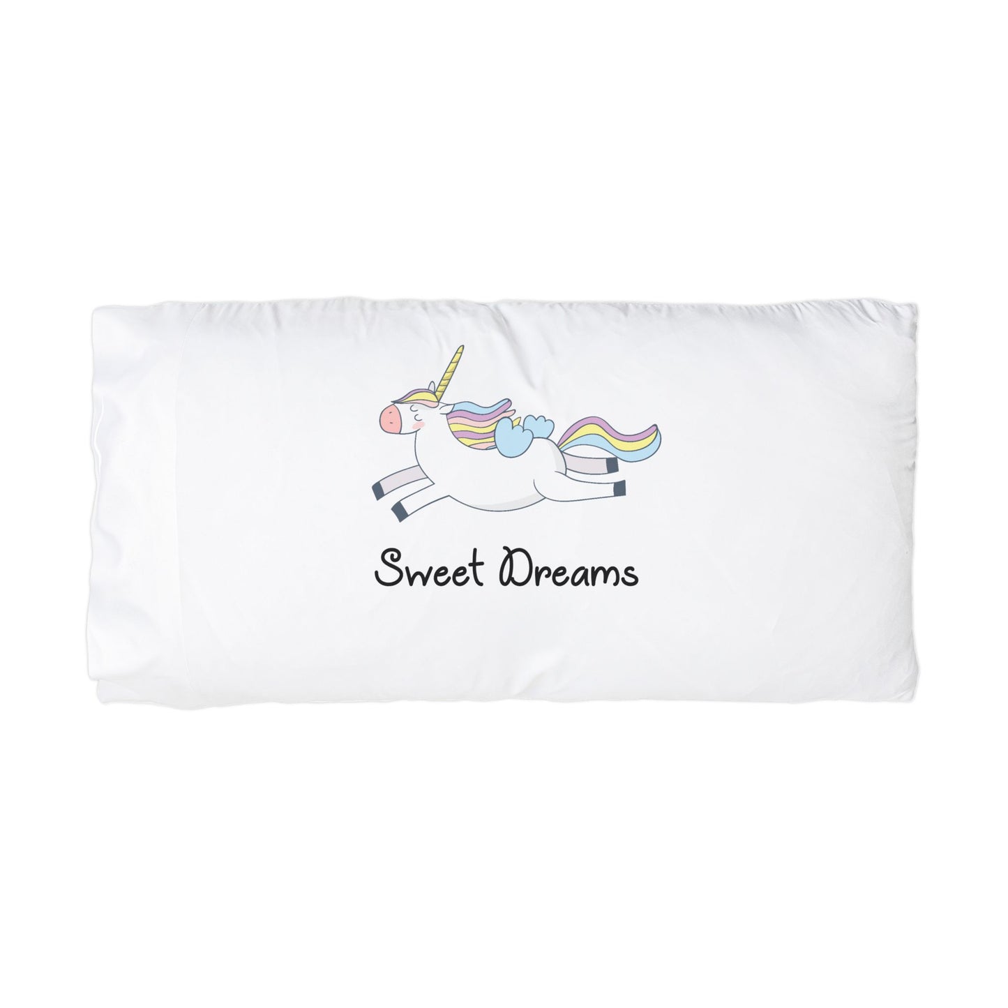 Unicorn 'Sweet Dreams' Microfiber Pillowcase – Cute Kids Bed Decor