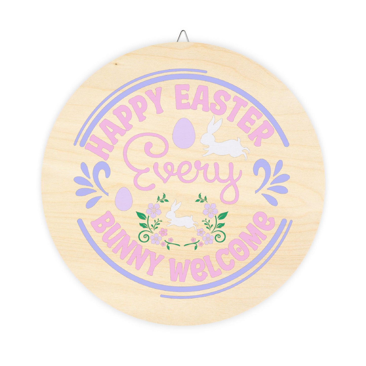 Easter Welcome Wood Sign - Bunny Decor
