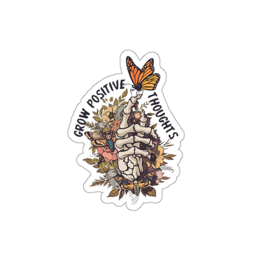 Grow Positive Thoughts Skull Sticker