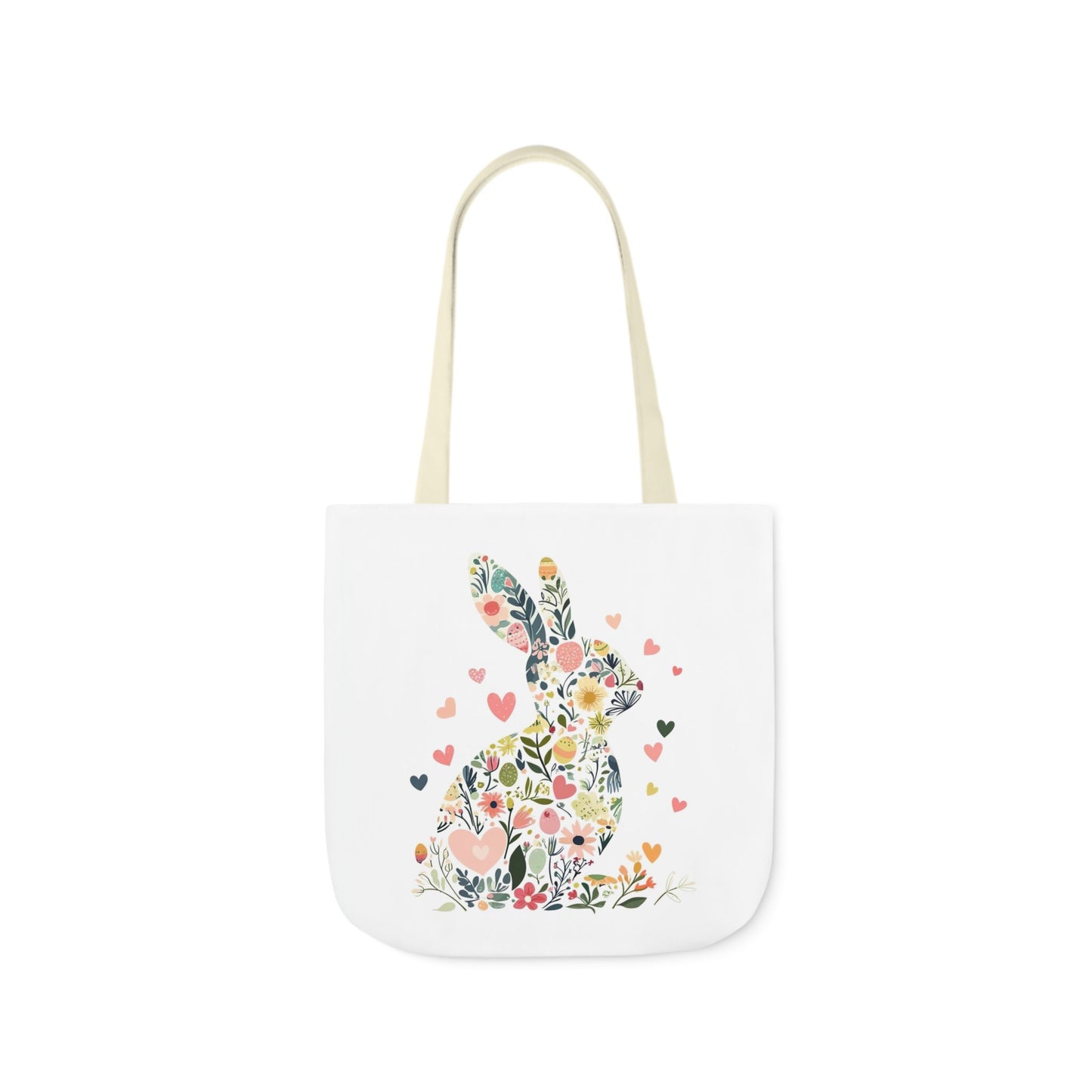 Floral Bunny Canvas Tote Bag
