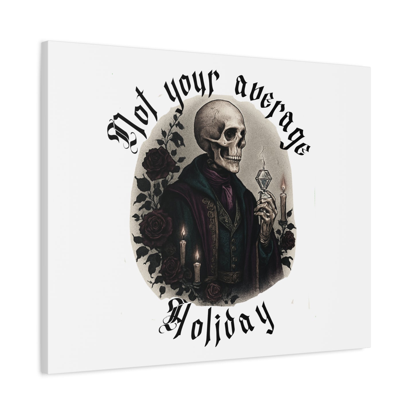Skull Portrait Canvas Print — "Not Your Average Holiday" Gothic Wall Art