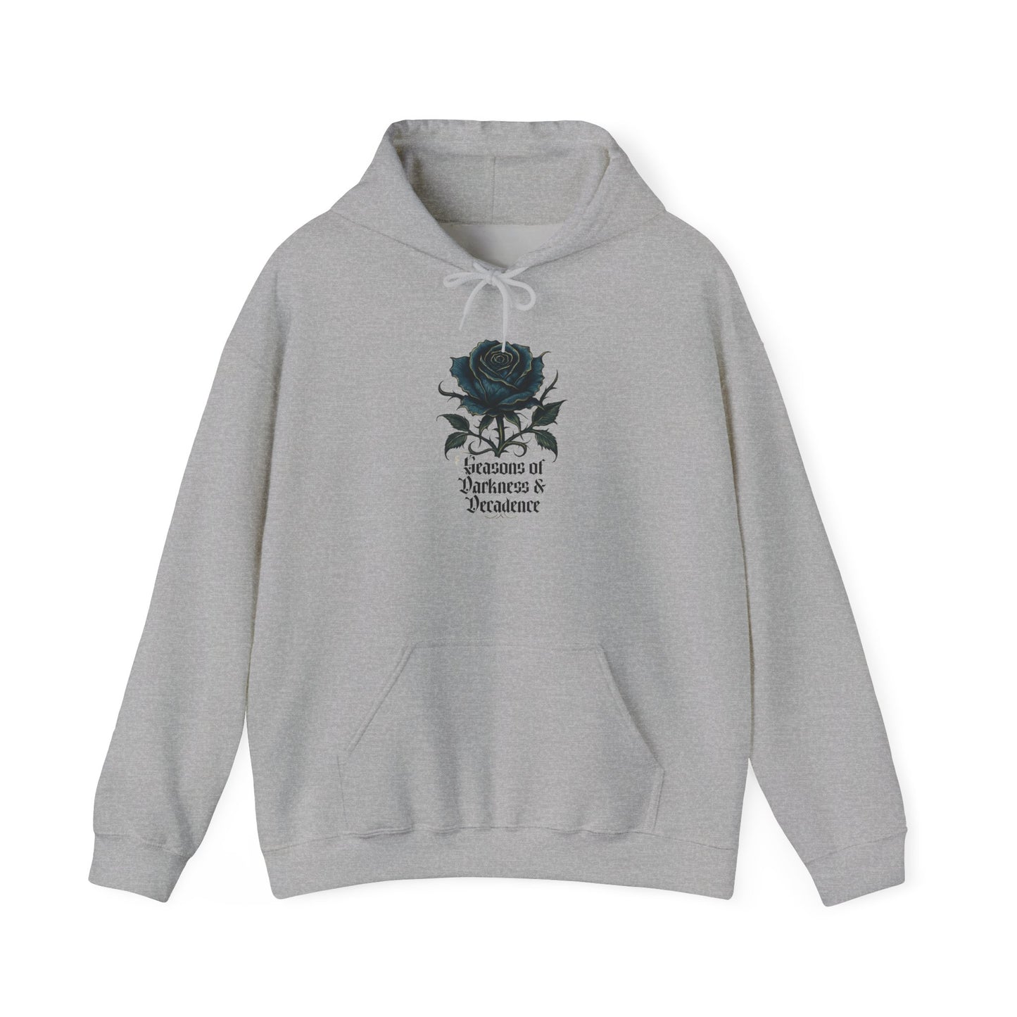 Dark Rose Hoodie — Seasons of Darkness & Decadence Graphic Pullover