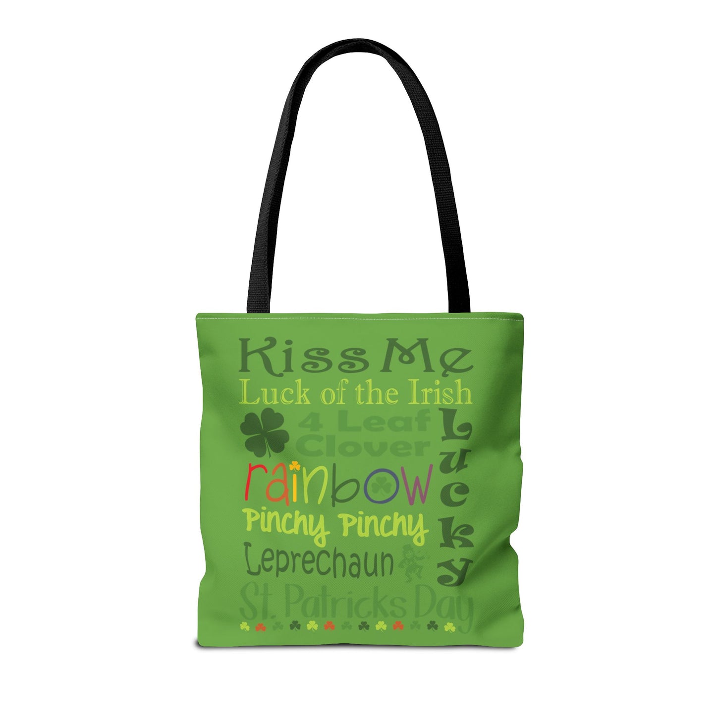 St. Patrick's Word Riot Green Tote Bag — Bold Typographic Holiday Tote - 3 Sizes