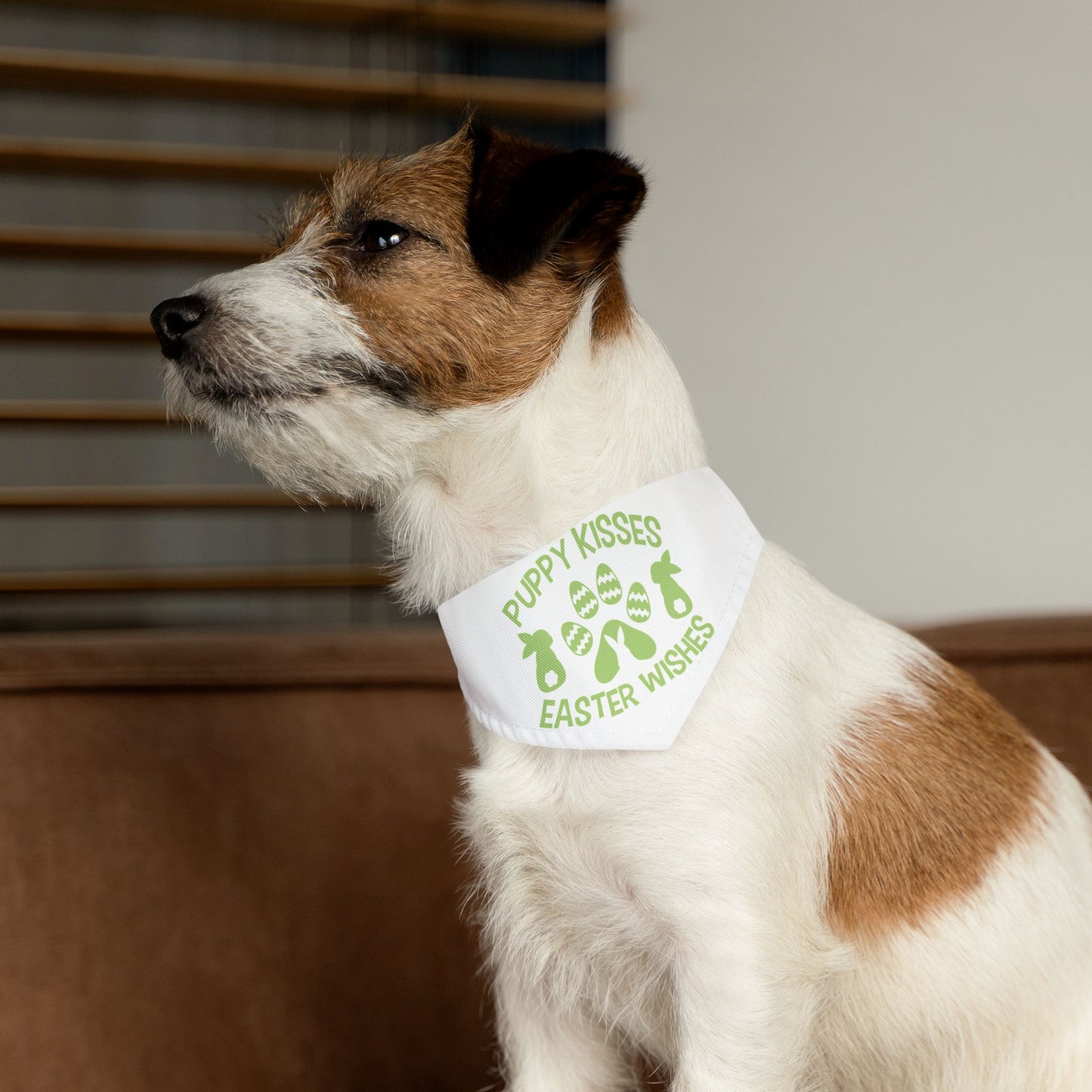 Green Easter Themed Pet Bandana Collar for Dogs
