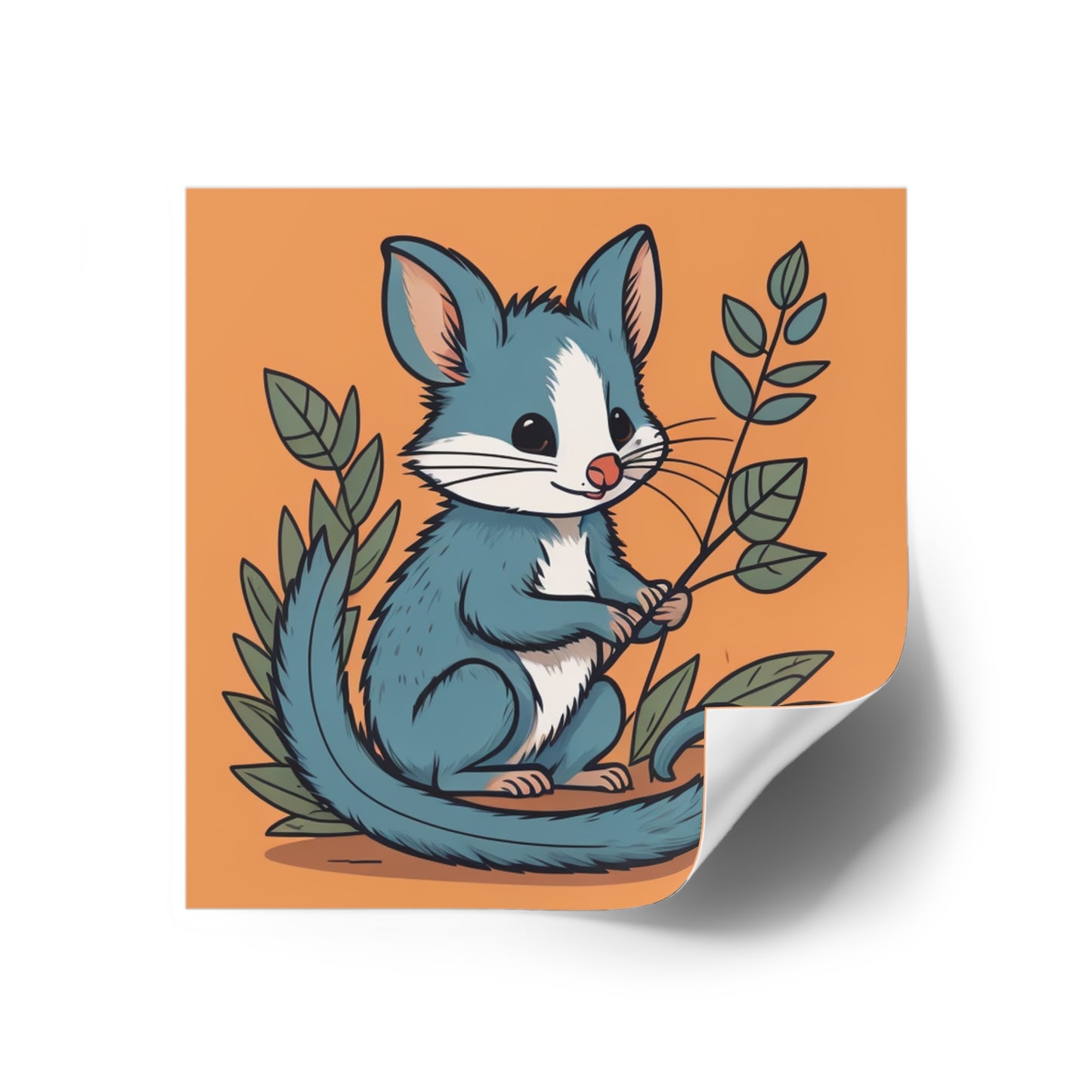 Adorable Cartoon Possum Stickers | Cute Marsupial Vinyl Decals | Fun Animal Sticker Set for Laptops and Journals