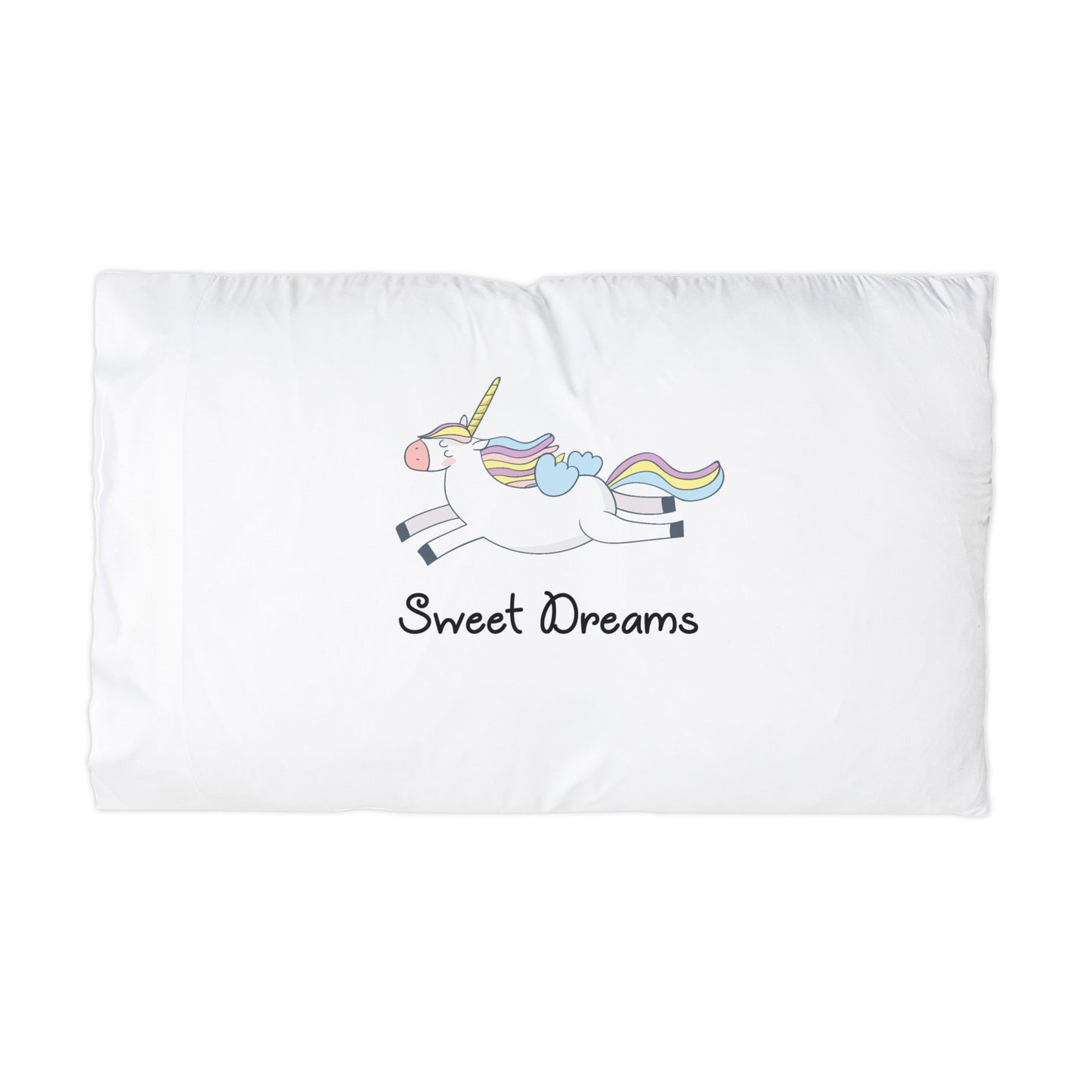 Unicorn 'Sweet Dreams' Microfiber Pillowcase – Cute Kids Bed Decor