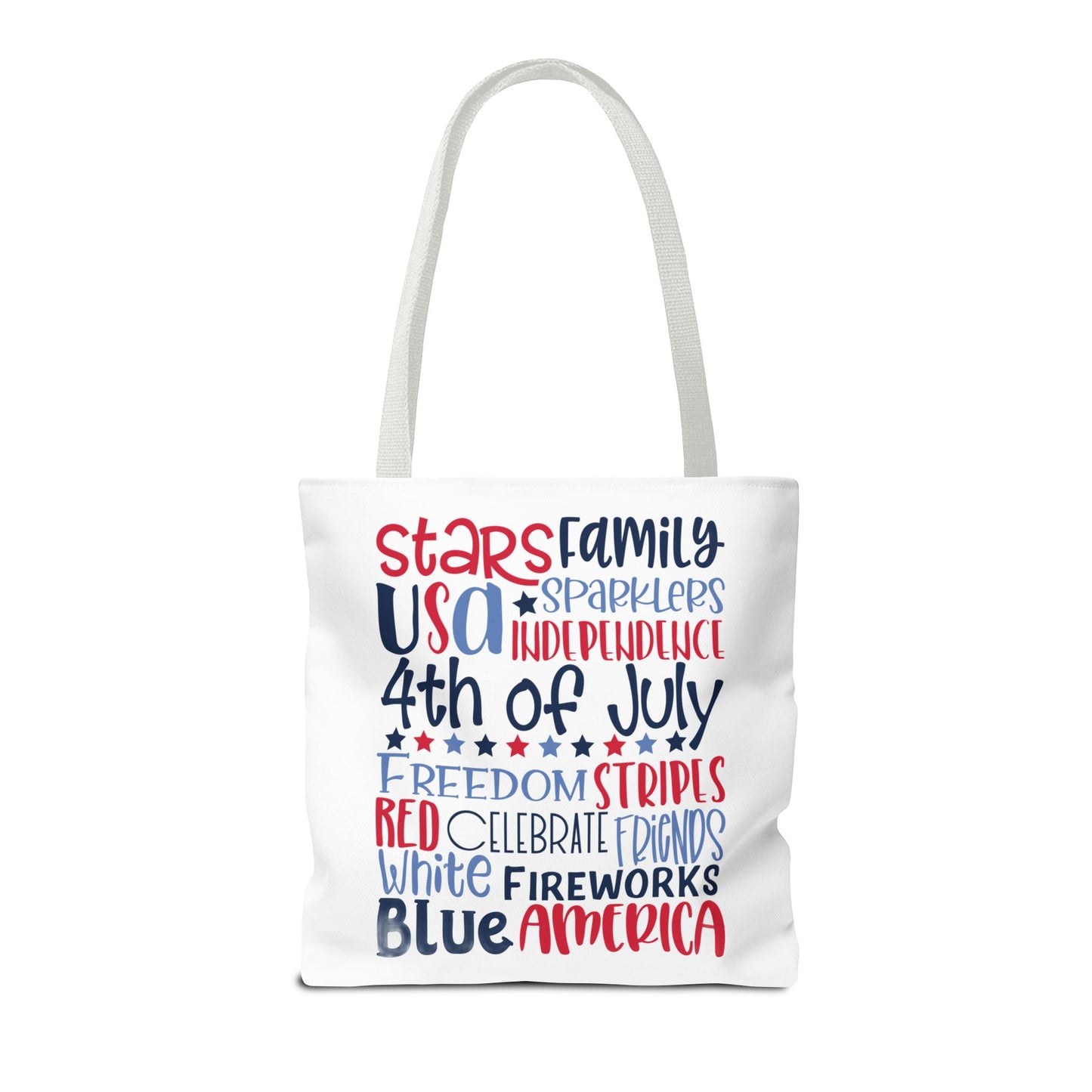 4th of July Tote Bag - USA Patriotic Stars & Stripes Independence Day Tote