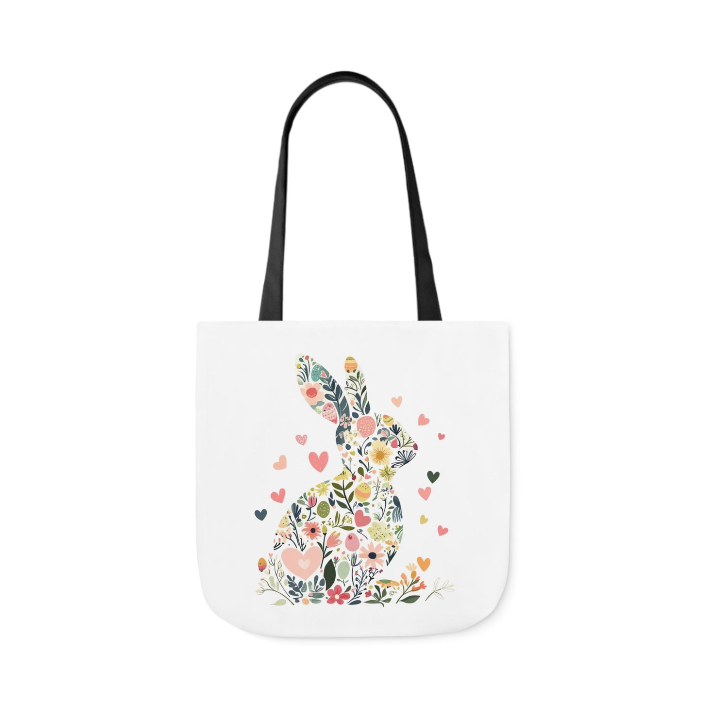 Floral Bunny Canvas Tote Bag