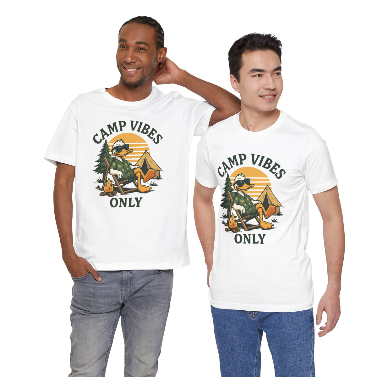 Camp Vibes Only T-Shirt — Retro Camping Duck Graphic Tee