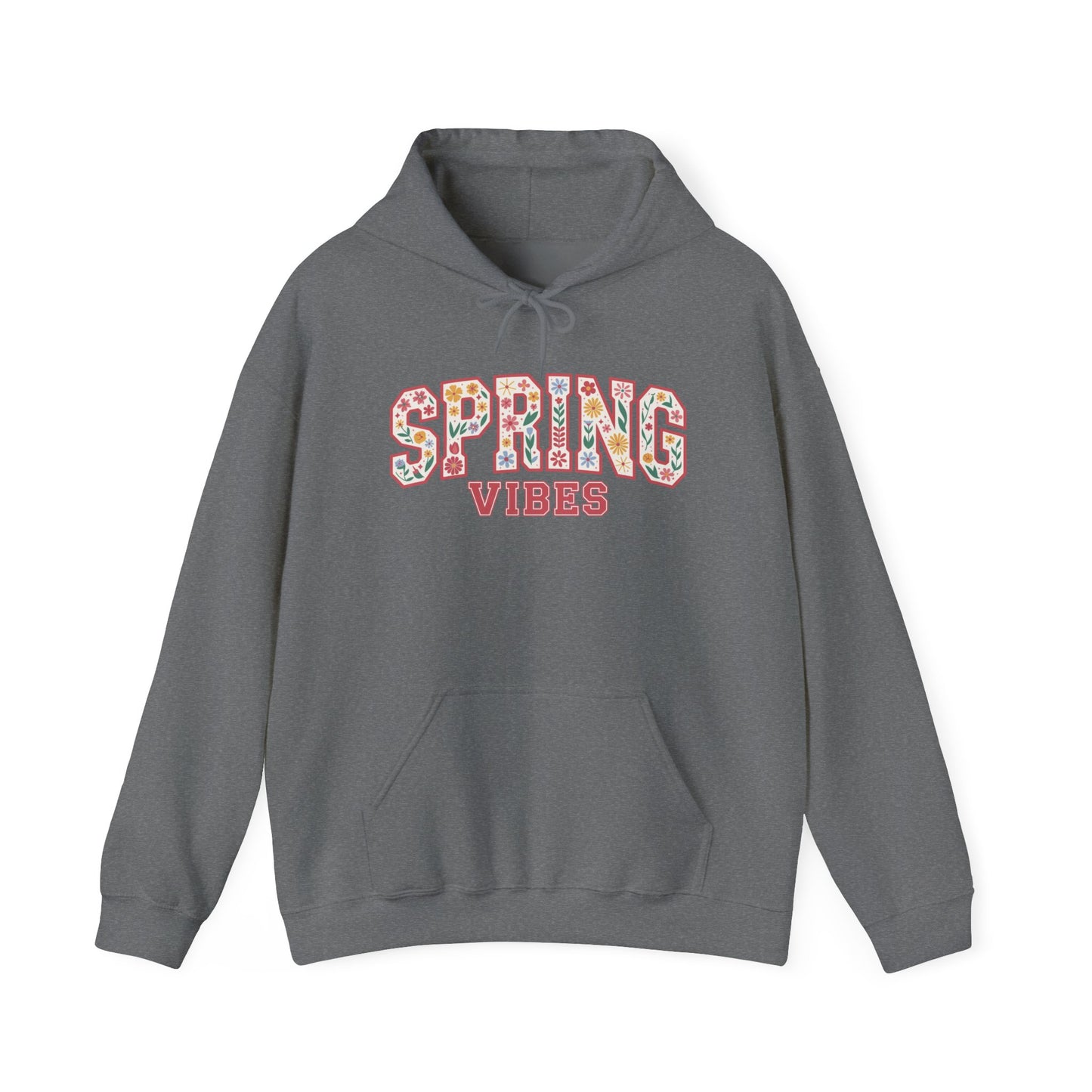 Spring Vibes Hoodie — Floral Pattern Graphic Hooded Sweatshirt
