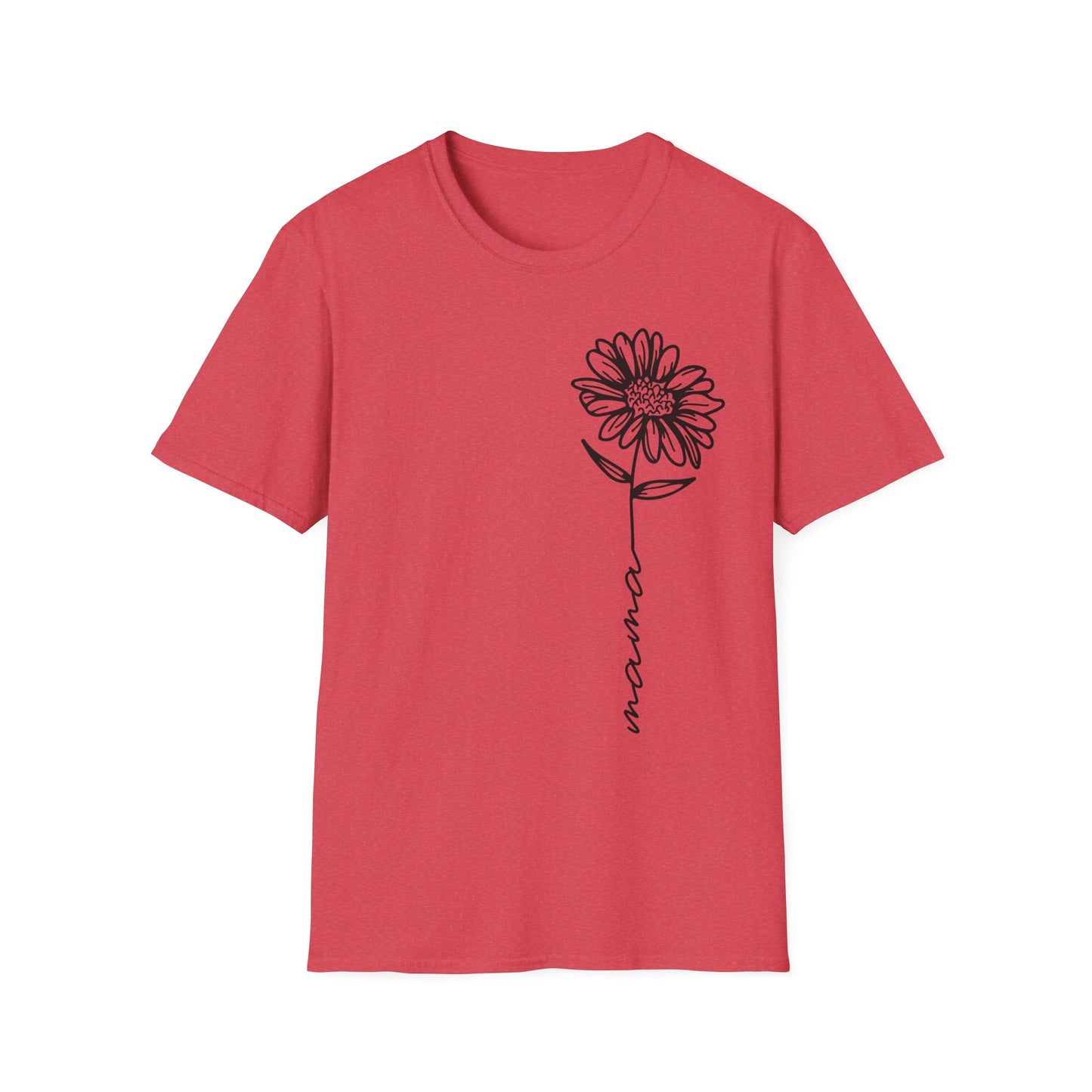 Floral Minimalist Mama Softstyle T-Shirt - Perfect Gift for Mother's Day