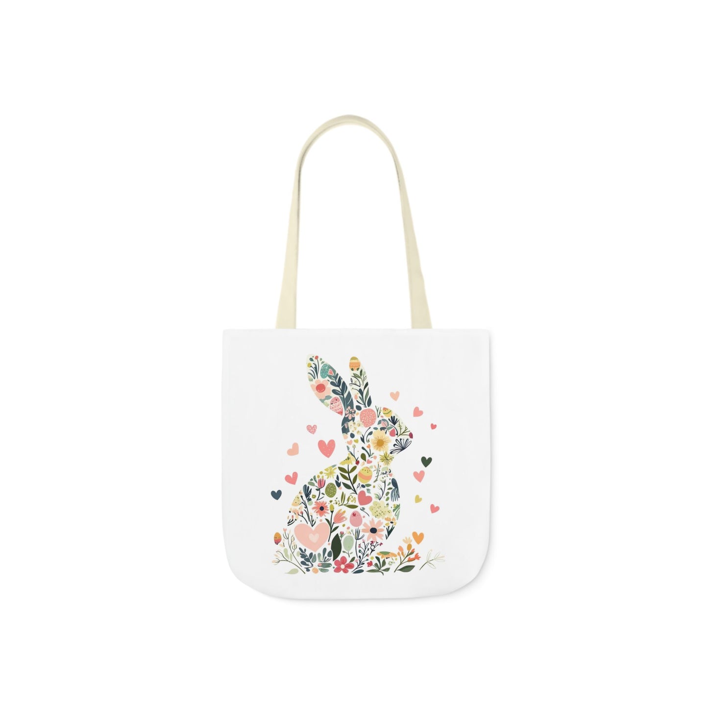 Floral Bunny Canvas Tote Bag