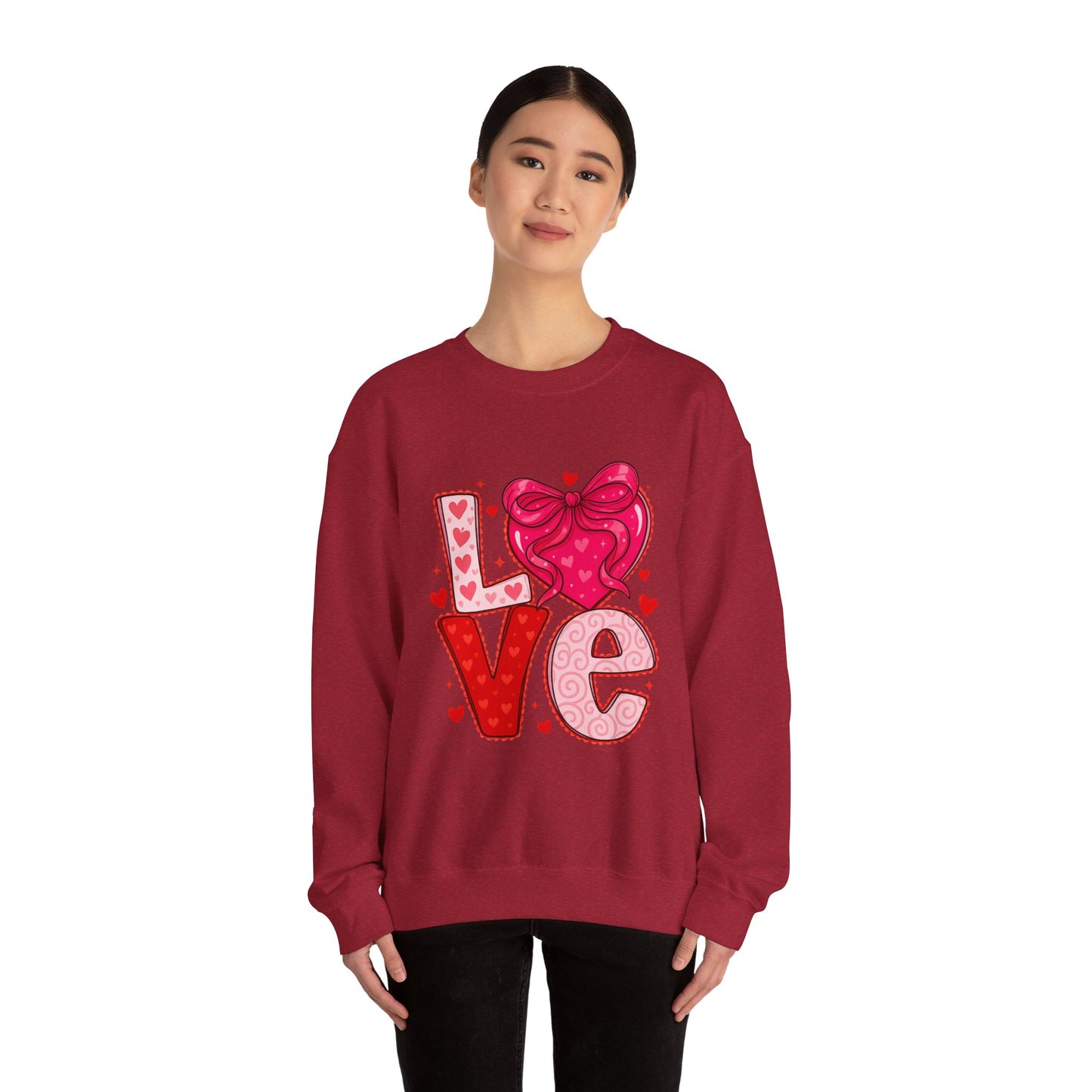 Coquette Love Crewneck Sweatshirt — Feminine Heart Graphic Crewneck