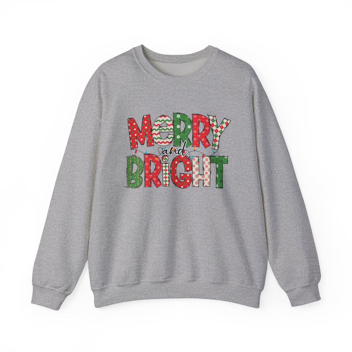 Merry and Bright Crewneck Sweatshirt — Festive Holiday Sweatshirt