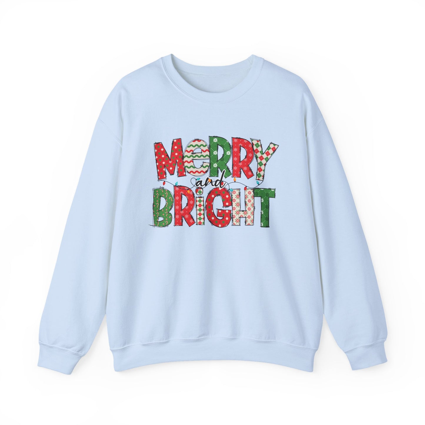 Merry and Bright Crewneck Sweatshirt — Festive Holiday Sweatshirt