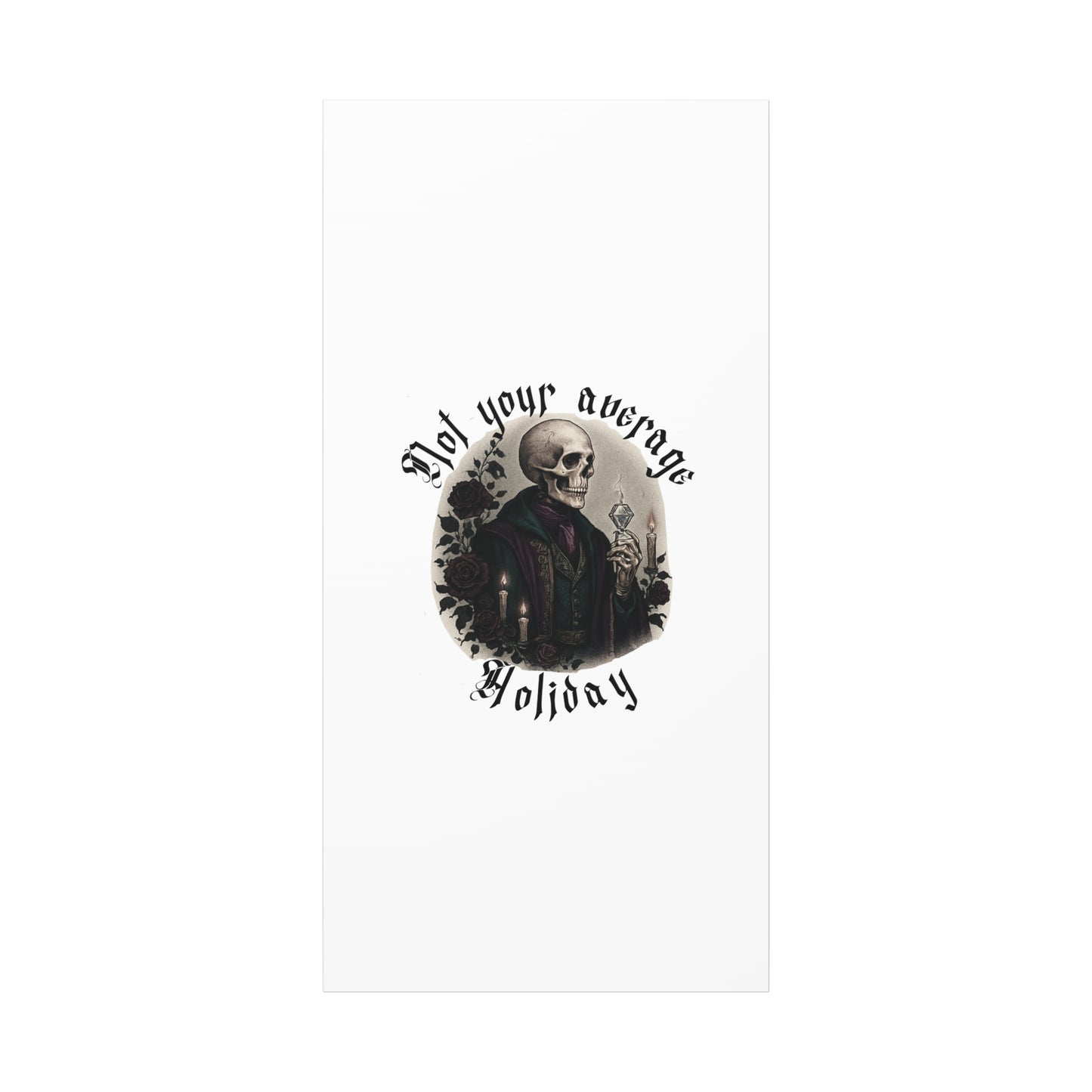 Not Your Average Holiday Canvas Wall Art — Gothic Skull Skeleton with Candles & Roses